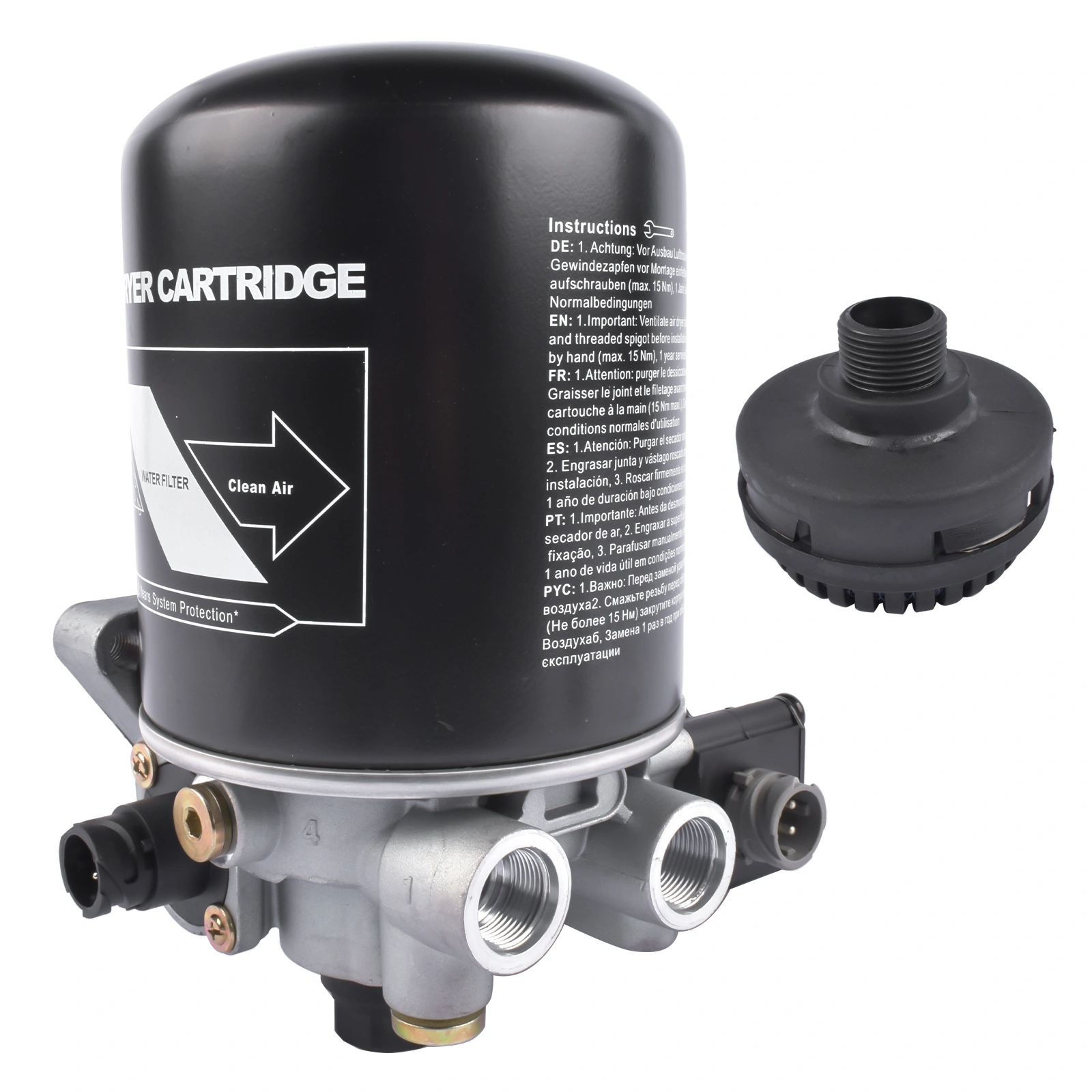 Air Dryer with Coalescing Cartridge 12V 100W for Volvo #21440978 4324252000 S4324252000 view 7