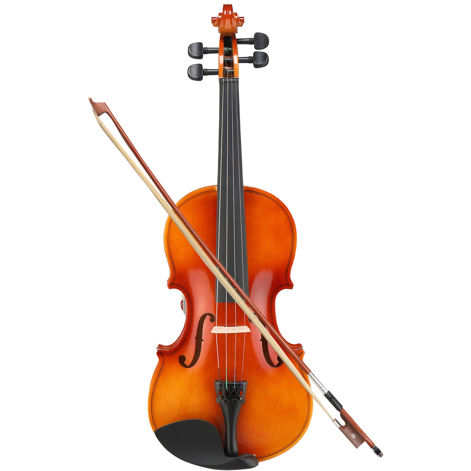 GV100 4/4 Acoustic Violin Case Bow Rosin Strings Tuner Shoulder Rest Natural
