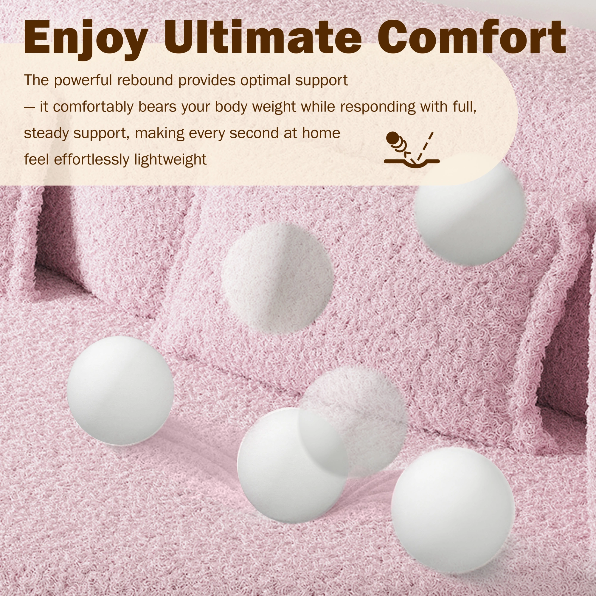Modern Pink Floor Sofa Bed, Convertible Sherpa Fleece with 2 Pillows, 15" Full Size Folding Mattress, No Assembly, Living Room Playroom view 18