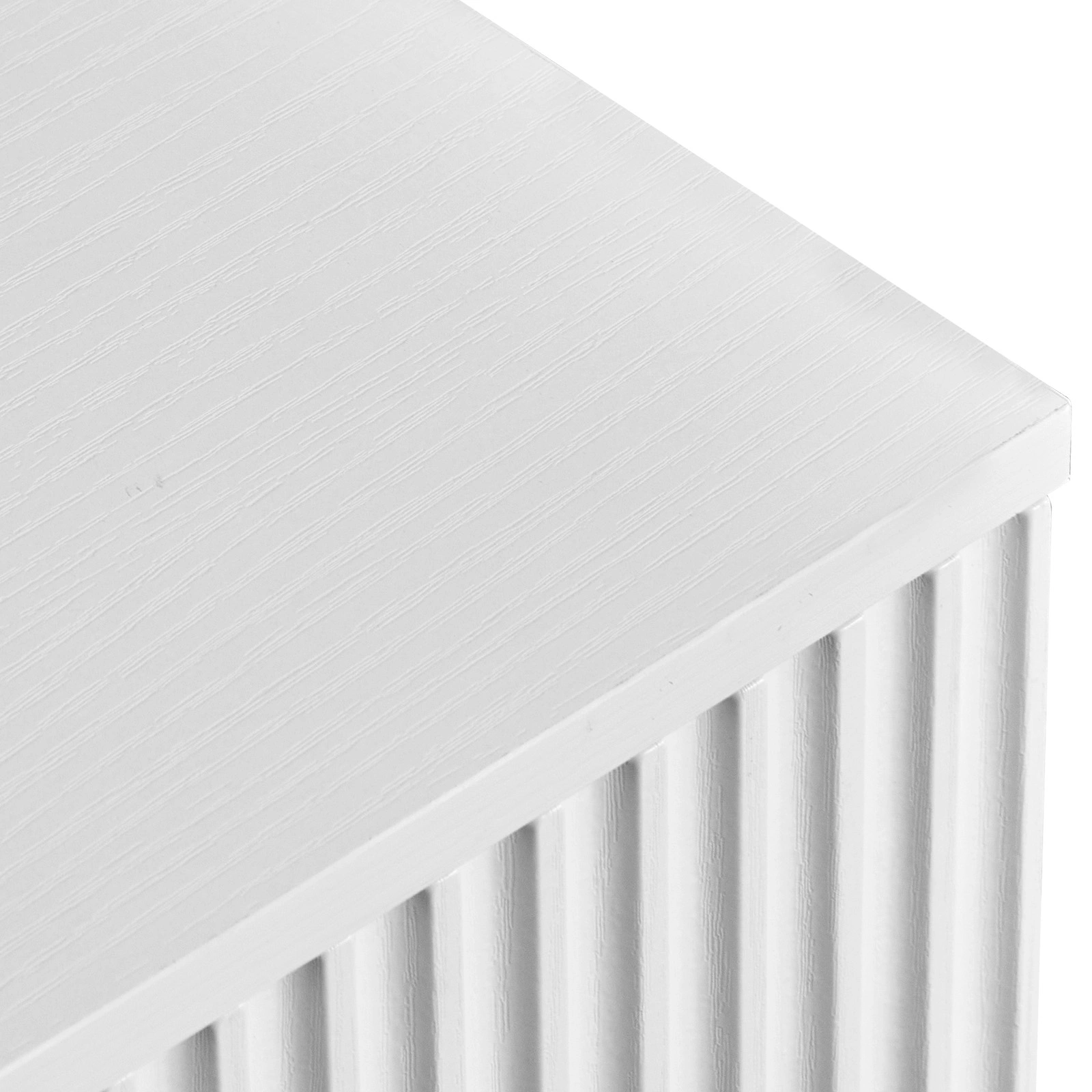 Handleless Grille-Finished 3-Drawer Bedside Table P2 Particleboard + MDF & Melamine Veneer + Thermoformed Drawer Dresser 23.62*12.99*22.05in White view 8