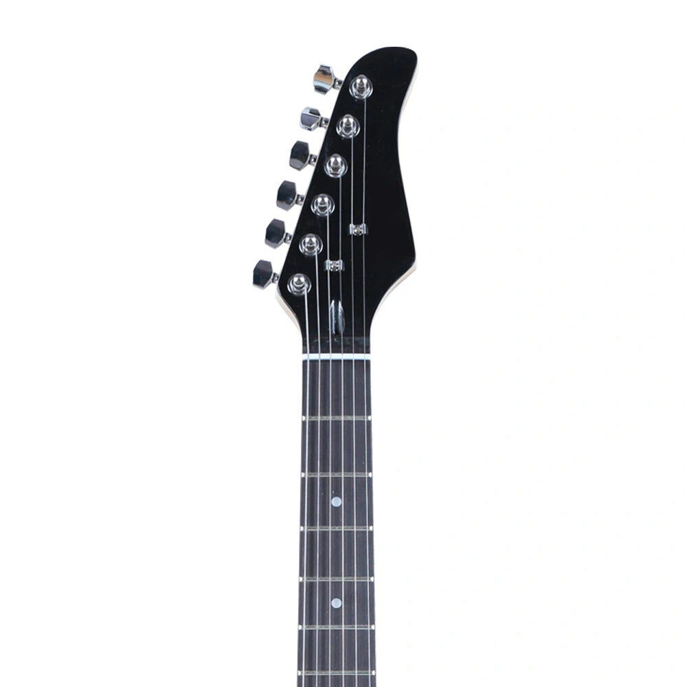 Lightning Style Electric Guitar with Power Cord/Strap/Bag/Plectrums Black & White view 12