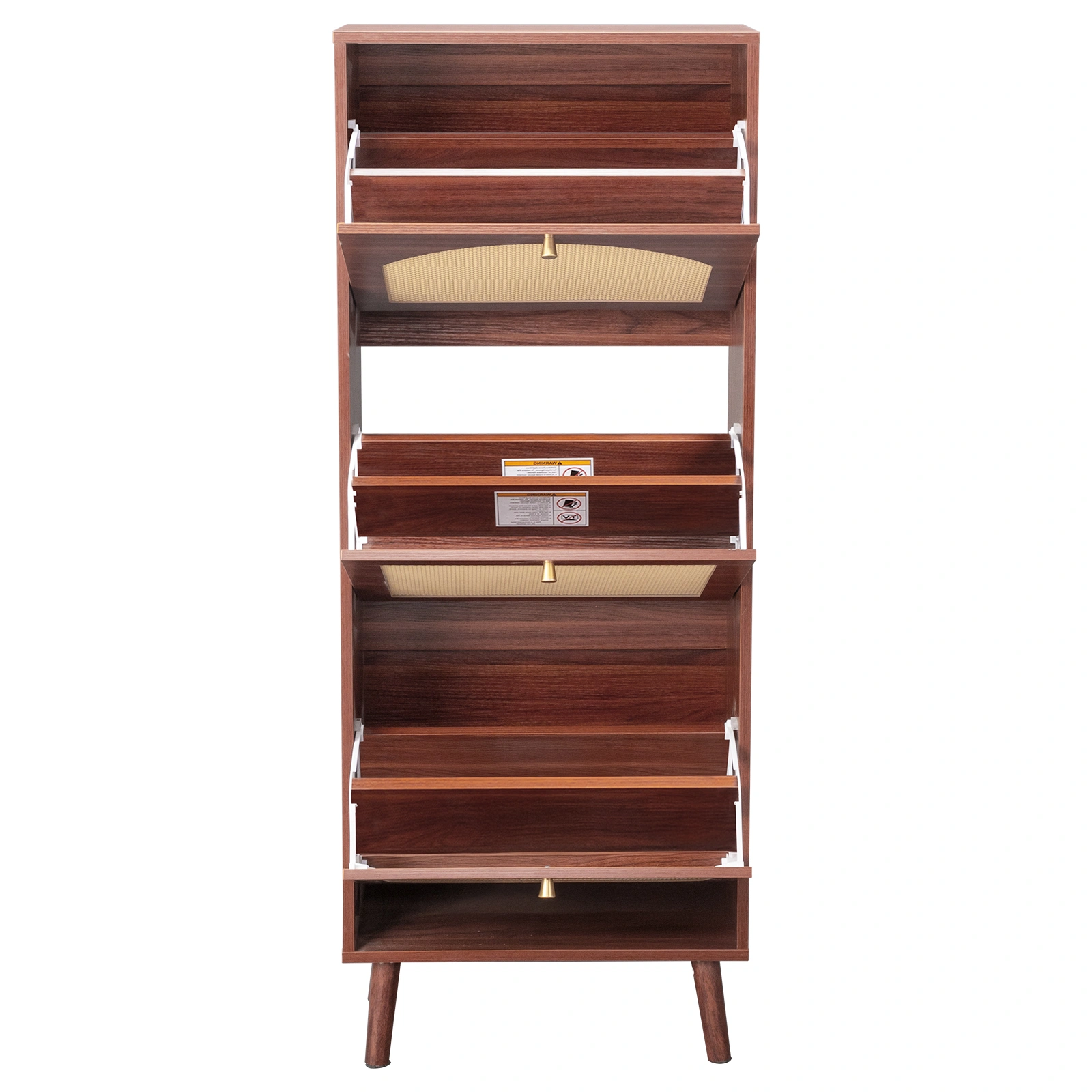 Rattan-covered 3-drawer shoe cabinet, particleboard, 54*24*135 cm, brown view 3