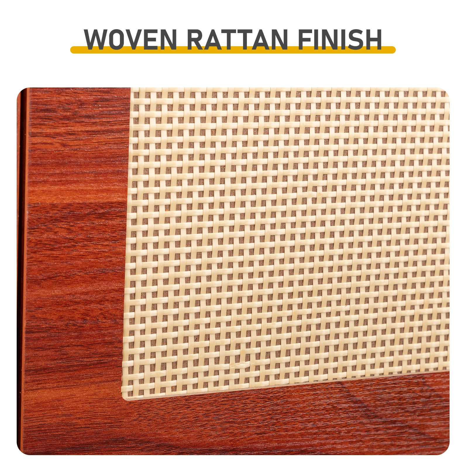 Rattan-covered 3-drawer shoe cabinet, particleboard, 54*24*135 cm, brown view 8