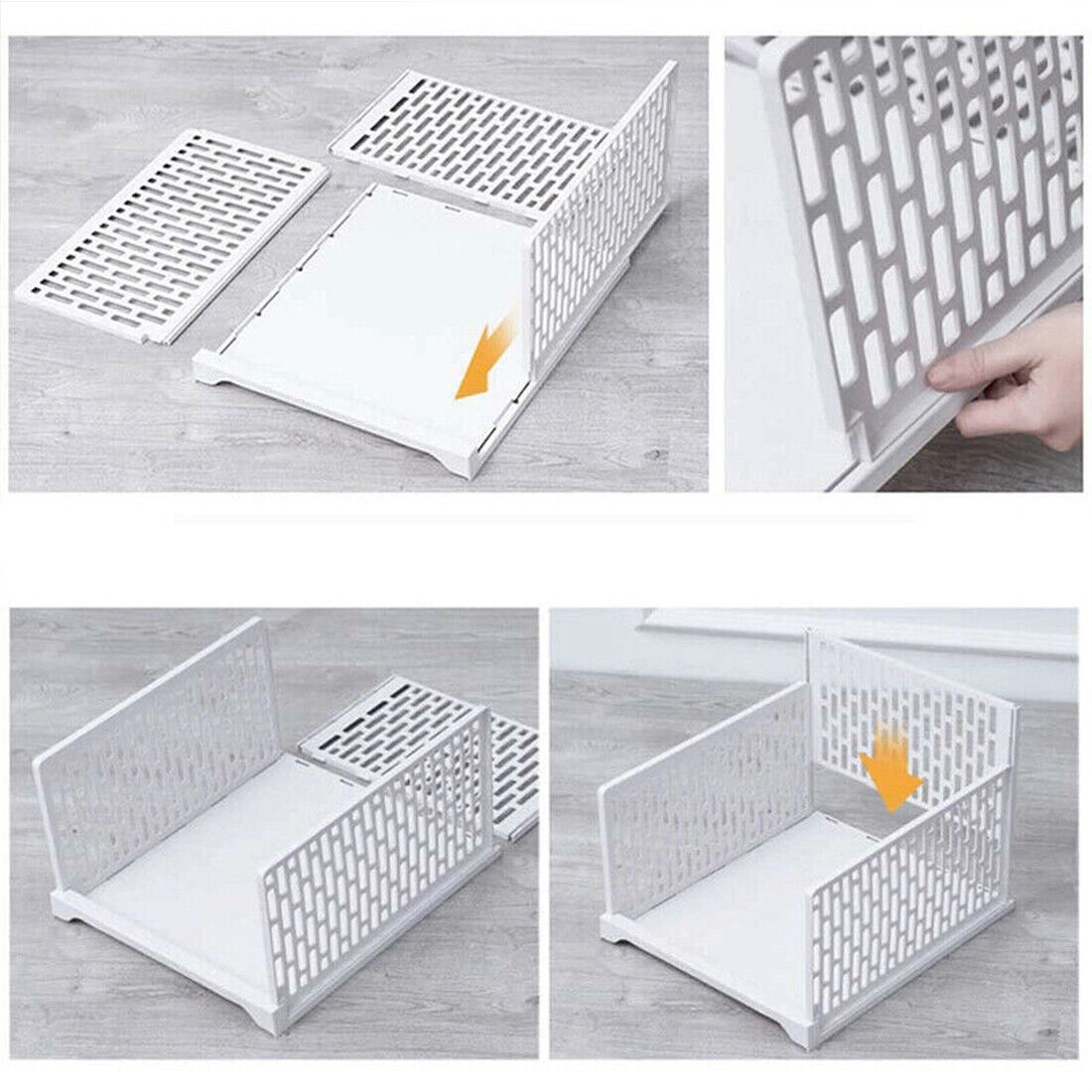 NEW White Stackable Drawer Organizers for Closet - 2-Size Wardrobe Storage Bins view 3