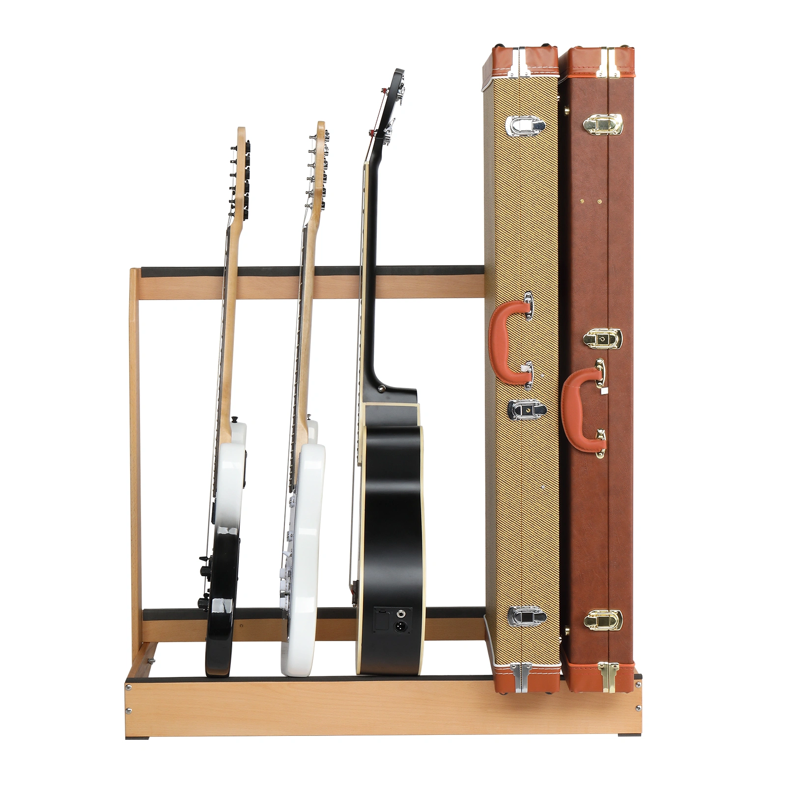 Folding Hardwood Guitar Stand, Compact Case Holder for Electric Guitar, Bass & Acoustic, Space-Saving for Home Studio view 11