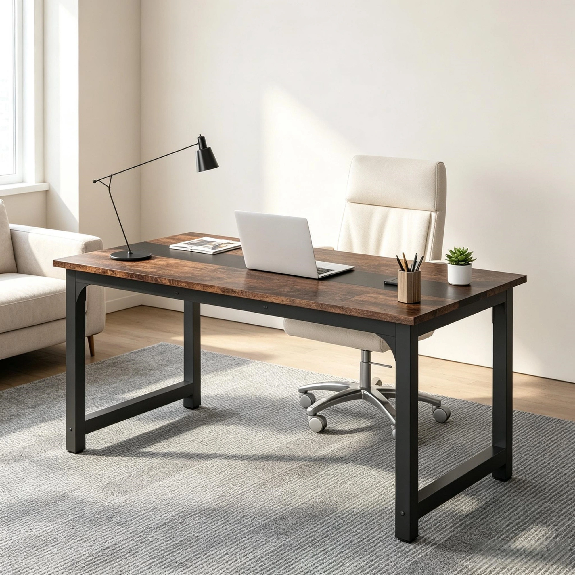 Minimalist Rectangular Conference Table, Meeting & Workstation Desk view 5