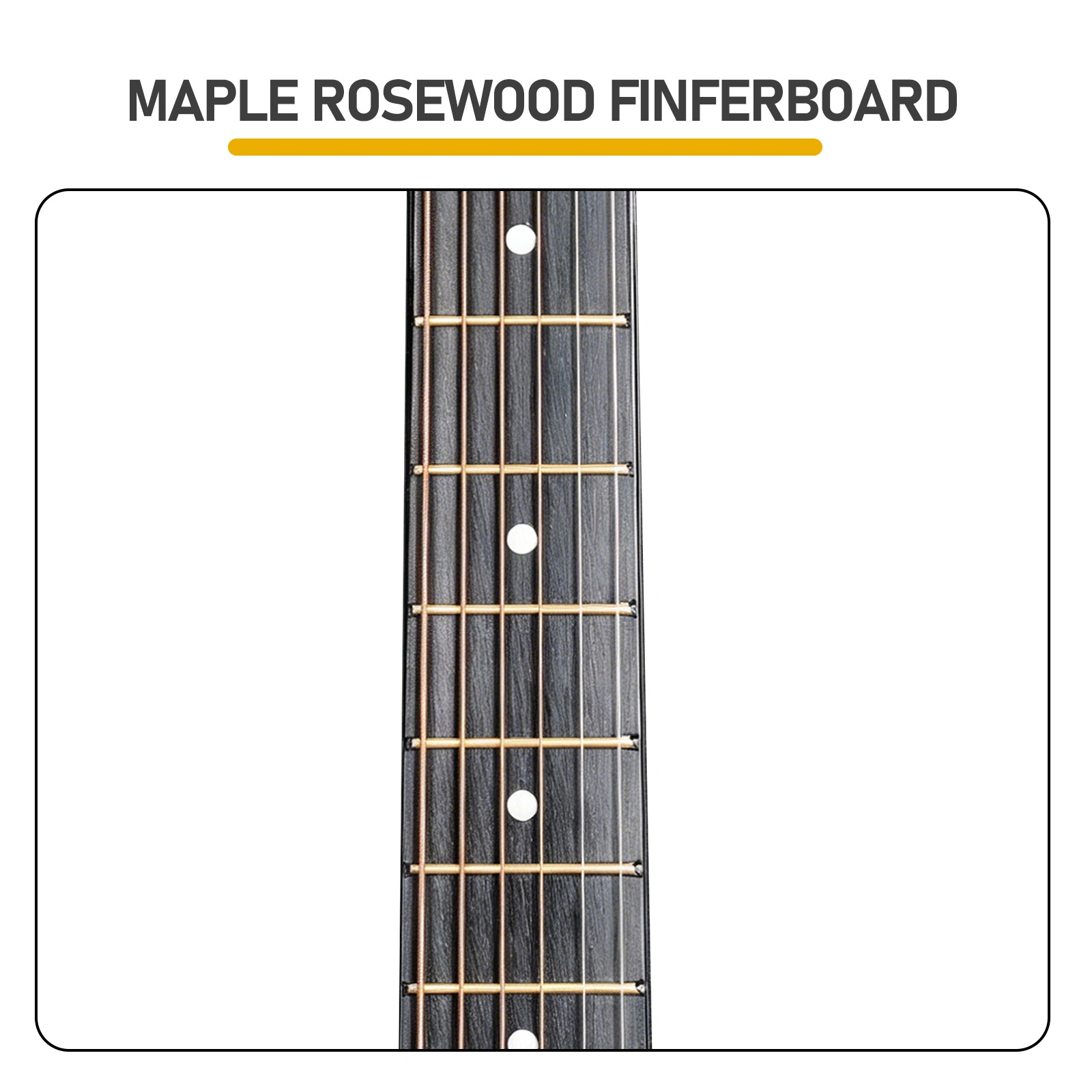 Turn red 41-inch Dreadnought barrel-shaped cutaway acoustic guitar with pick, strings, capo, gig bag, tuner, wrench tool, and shoulder strap view 11
