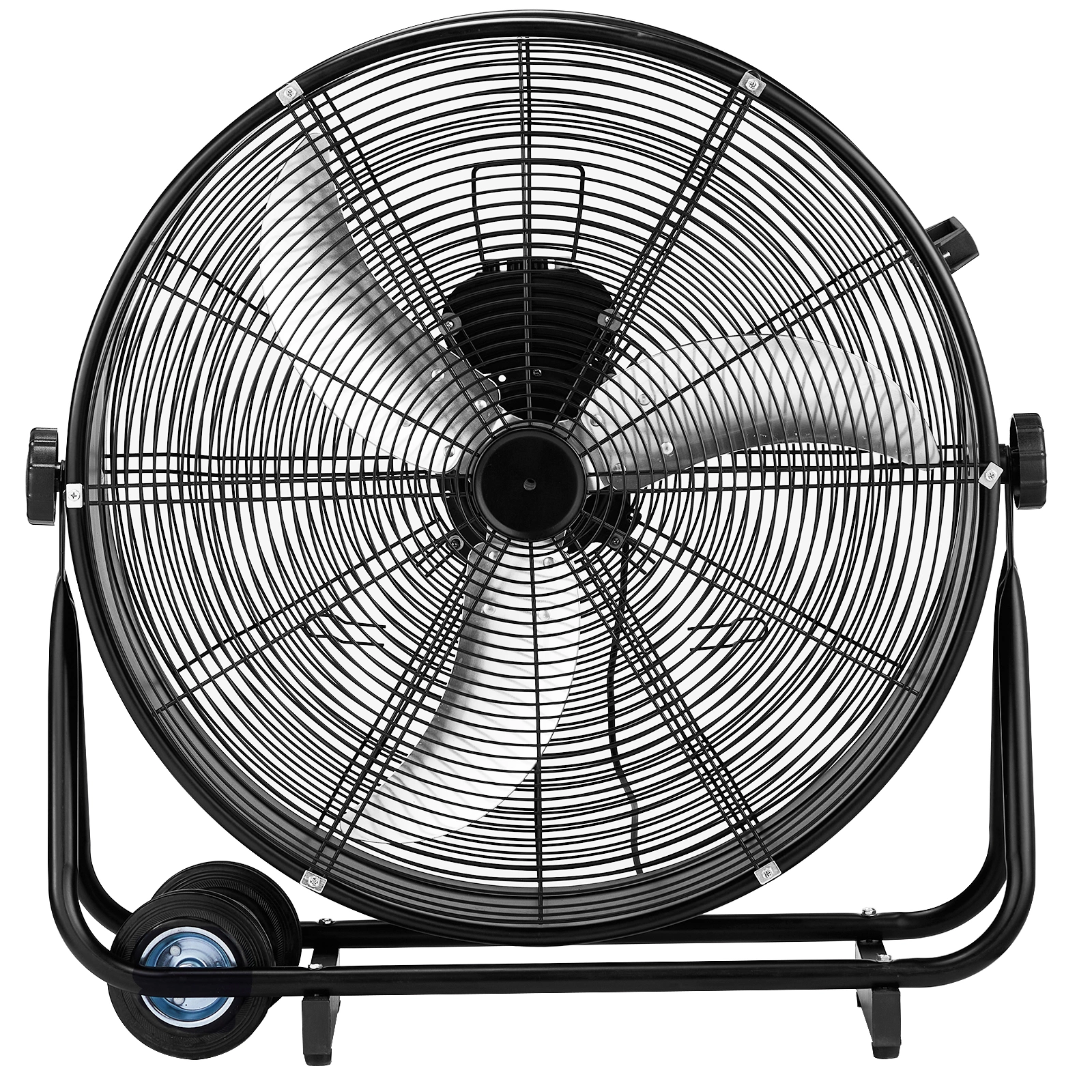 US Standard MLD-30 Industrial Drum Fan, 30 Inch 110V 230W High Velocity Floor Fan, 3 Speed Heavy Duty Black Metal Air Circulator, Adjustable Tilt with Outer Double Wheels, Copper Motor Single Side Support for Warehouse Commercial Use view 4