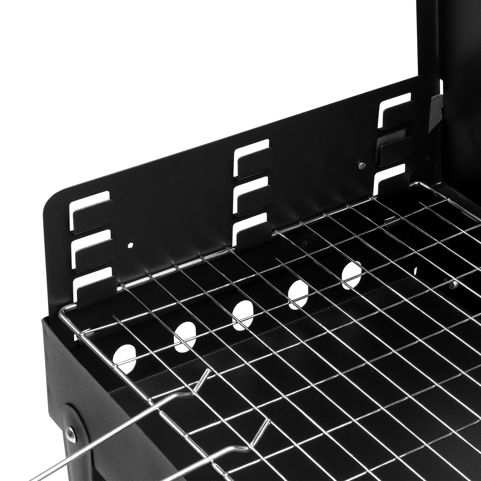 44*27*7cm Portable Square Charcoal Grill Black view 3