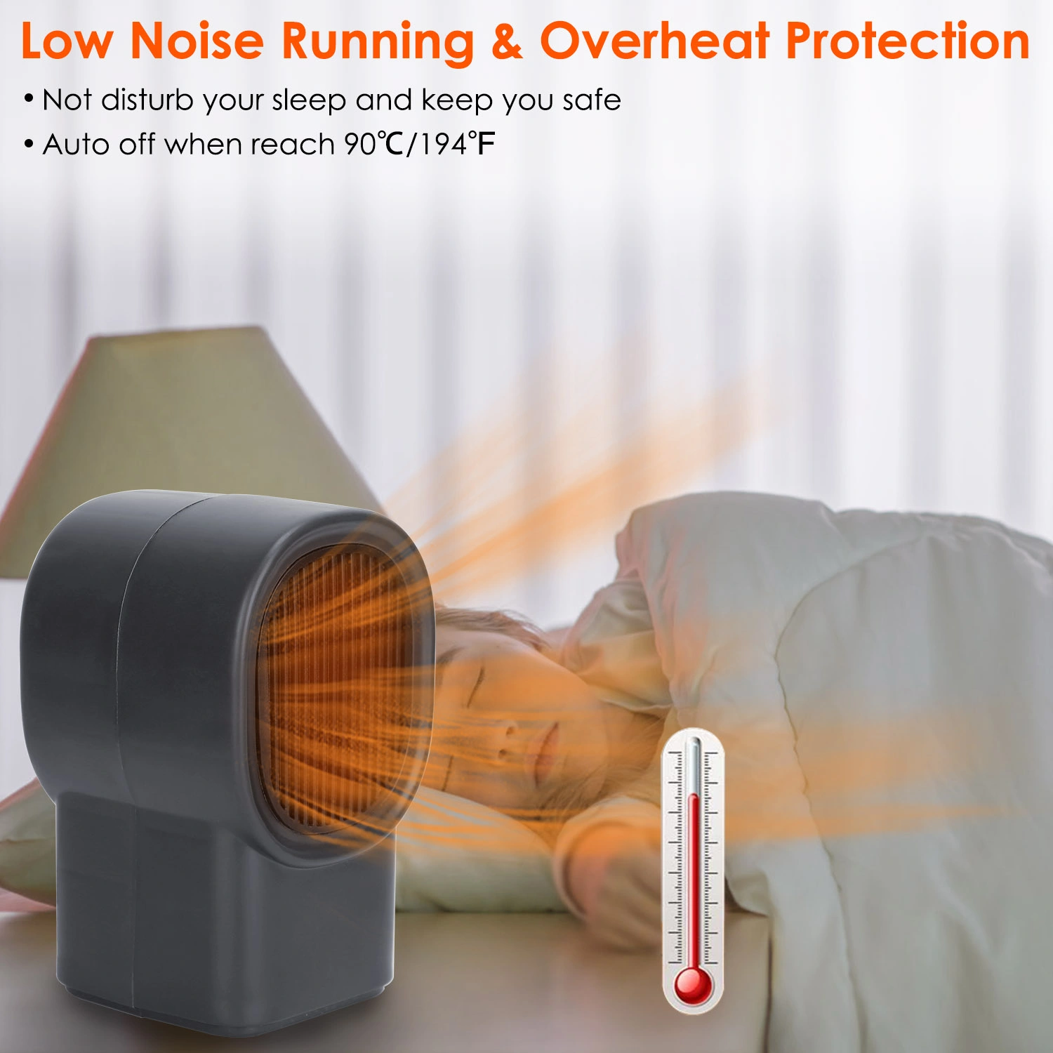 500W Portable Electric Space Heater - Mini Desktop Fan Heater for Home Office Personal Small Room Heating view 3