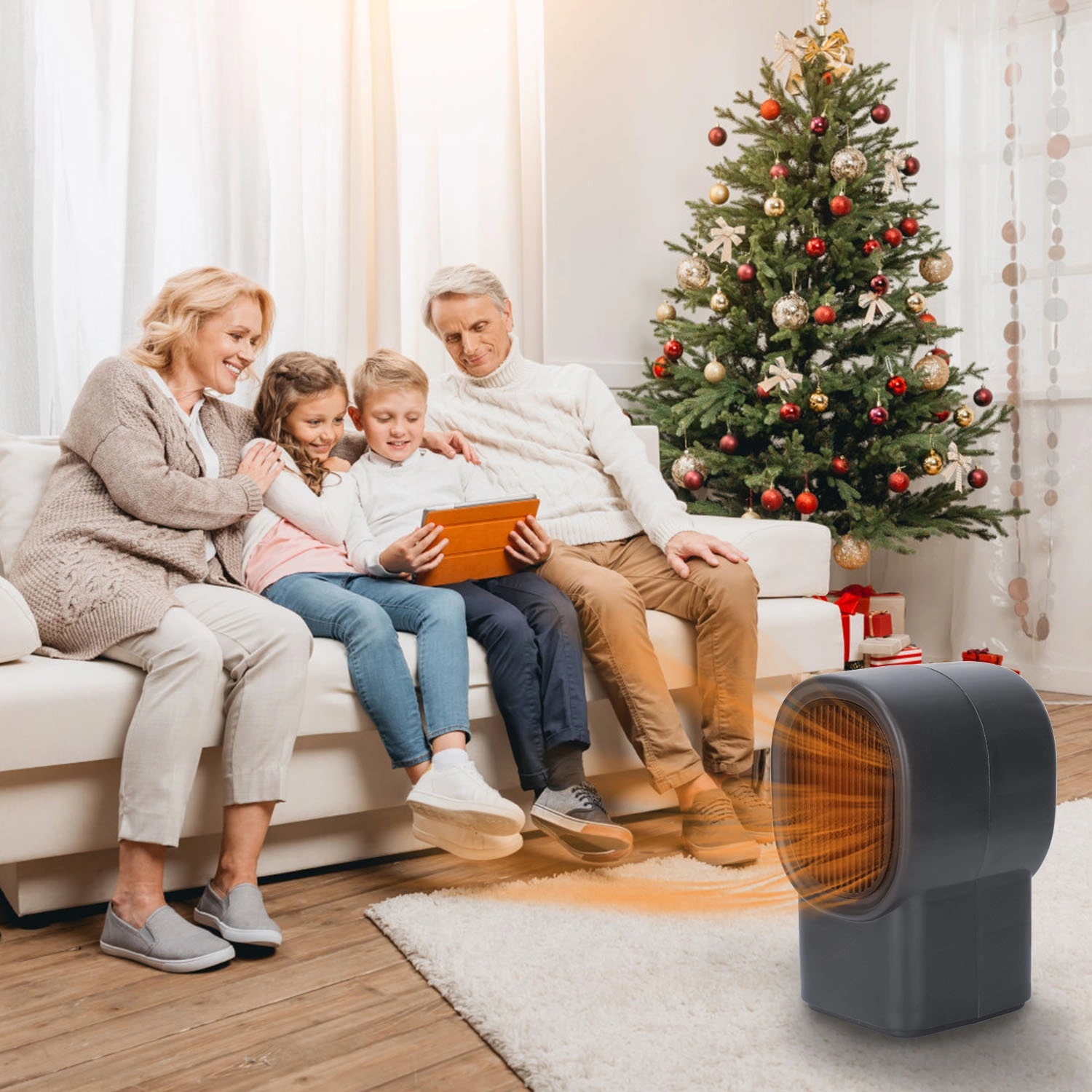 500W Portable Electric Space Heater - Mini Desktop Fan Heater for Home Office Personal Small Room Heating view 6