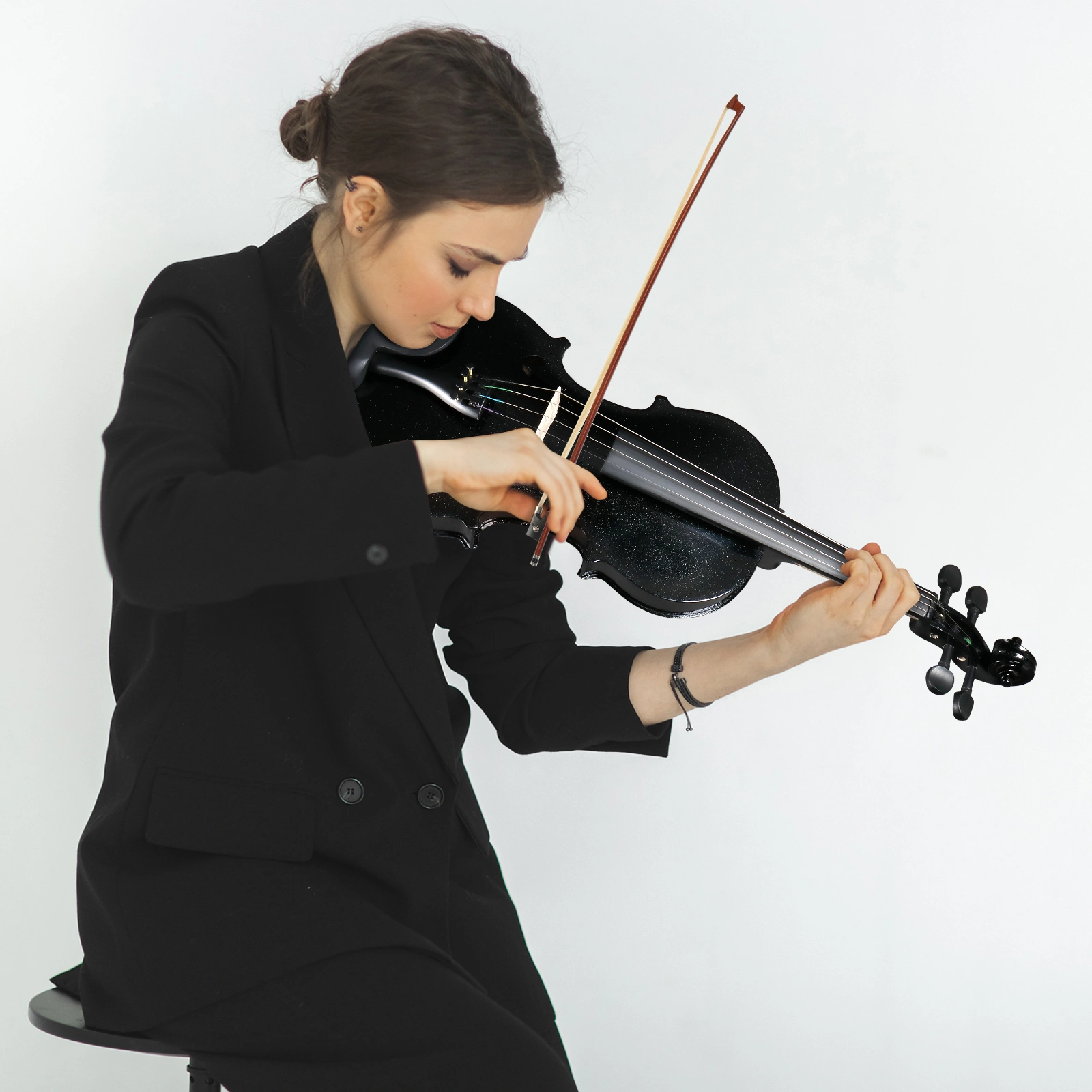 Size 4/4 Violin Set for Adults Beginners Students with Hard Case,Violin Bow,Shoulder Rest,Rosin,Extra Strings and Sordine view 18