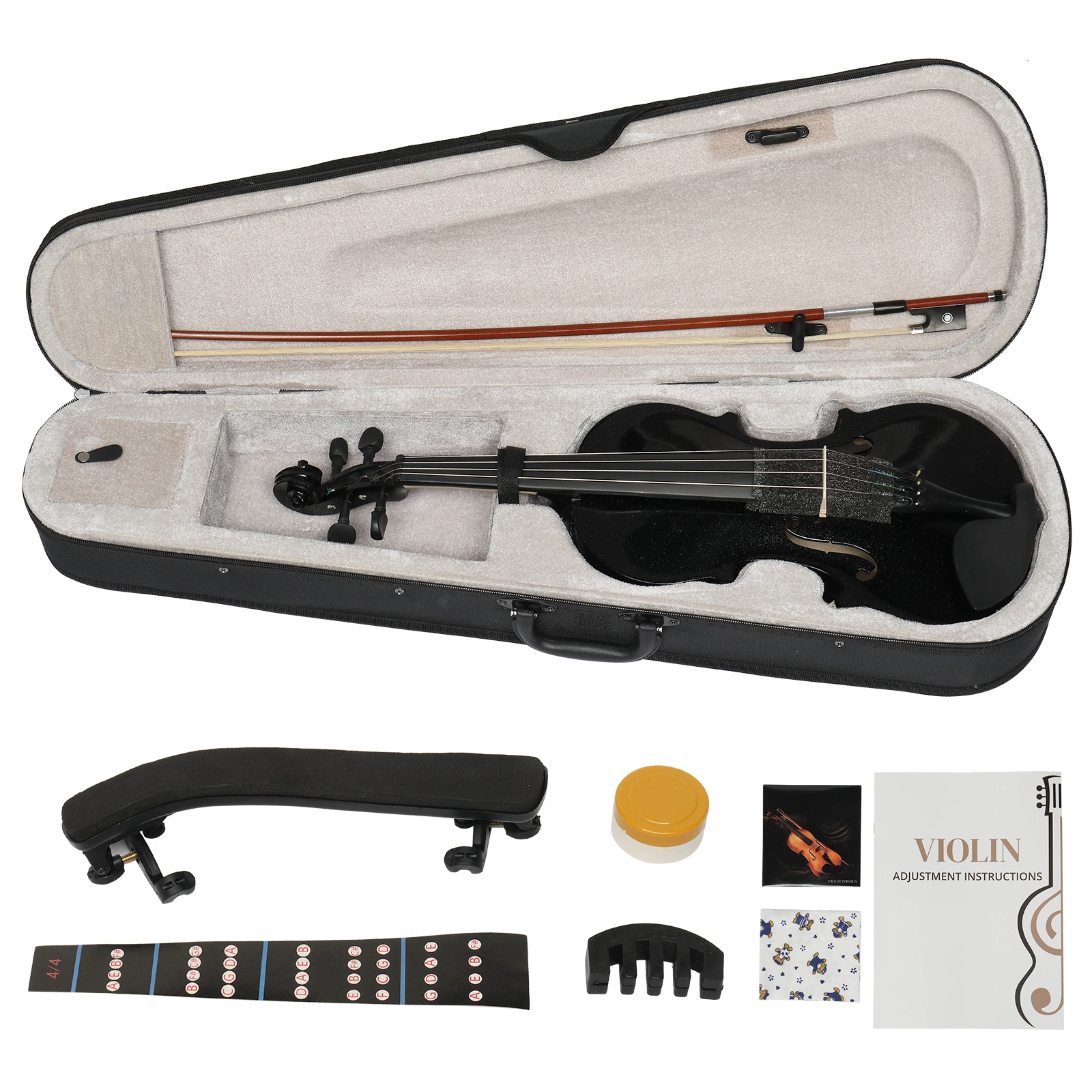 Size 4/4 Violin Set for Adults Beginners Students with Hard Case,Violin Bow,Shoulder Rest,Rosin,Extra Strings and Sordine view 2