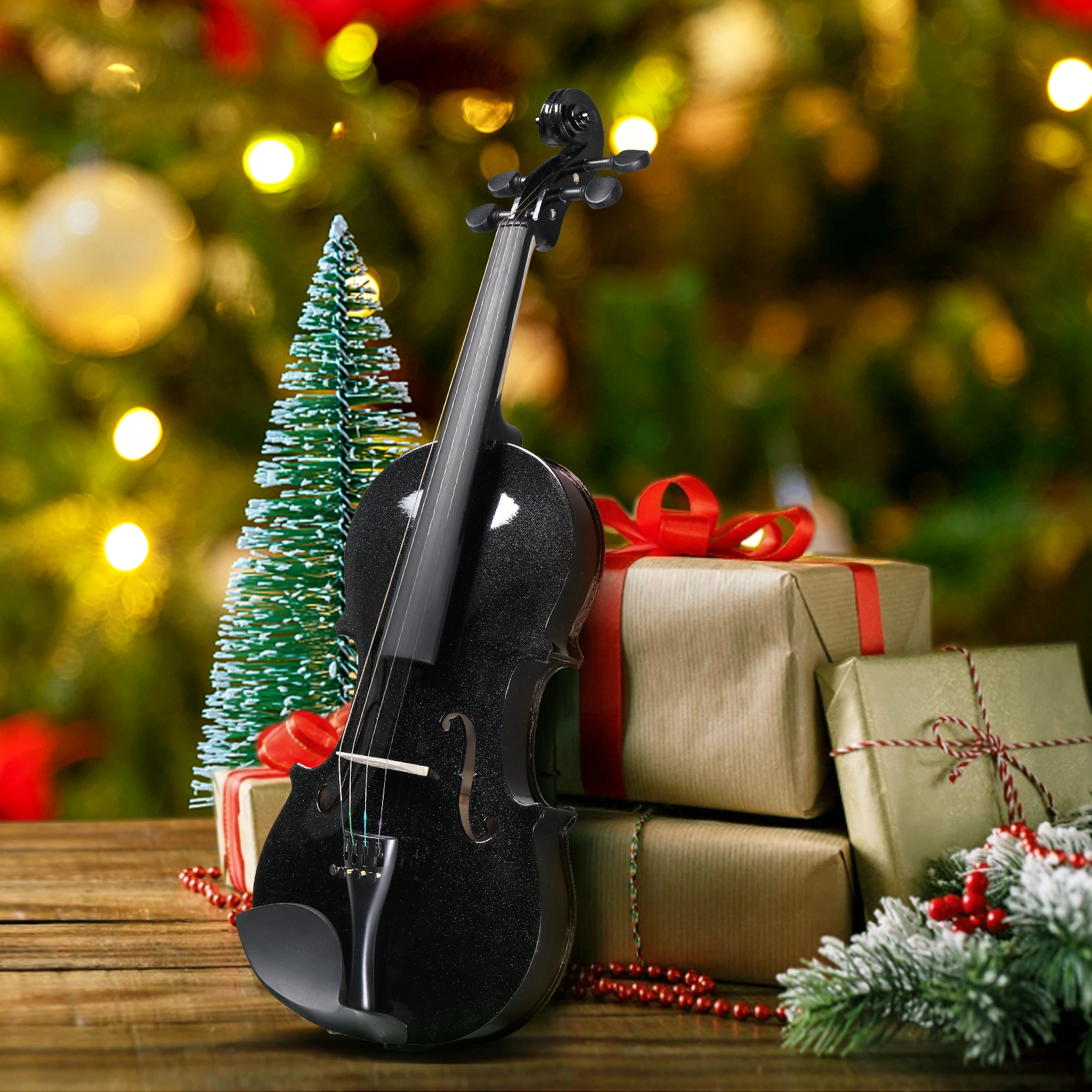 Size 4/4 Violin Set for Adults Beginners Students with Hard Case,Violin Bow,Shoulder Rest,Rosin,Extra Strings and Sordine view 20