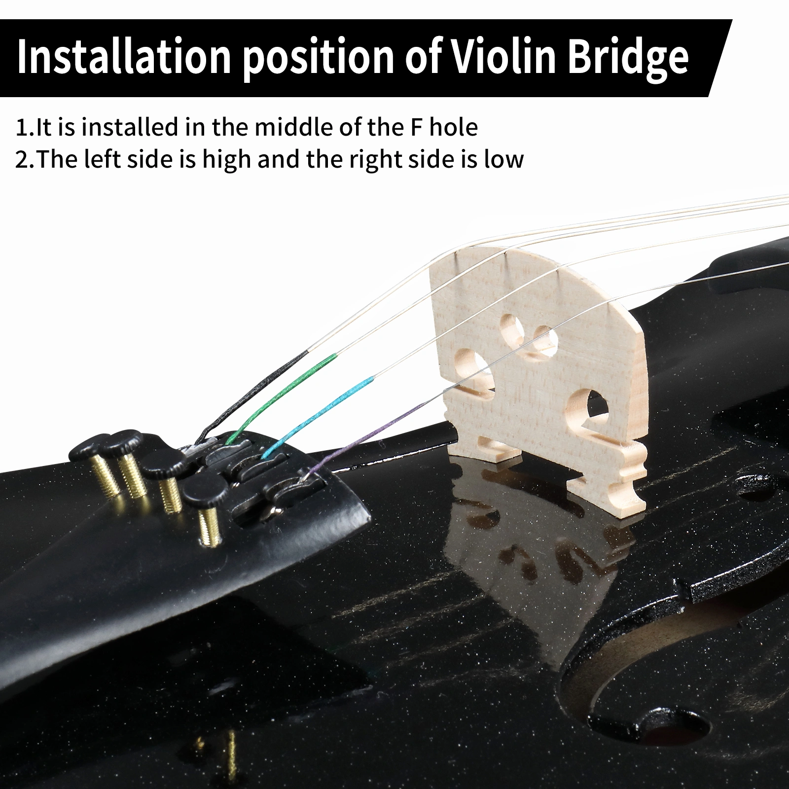 Size 4/4 Violin Set for Adults Beginners Students with Hard Case,Violin Bow,Shoulder Rest,Rosin,Extra Strings and Sordine view 3