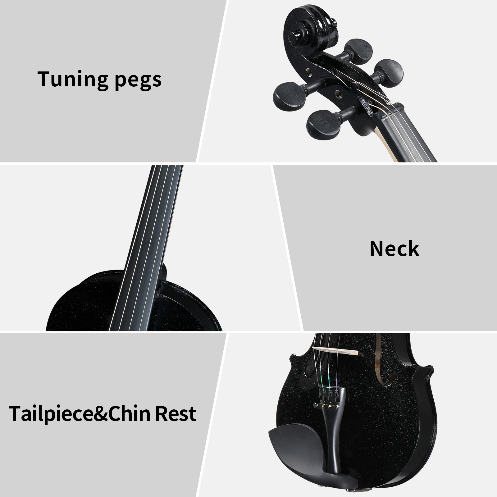 Size 4/4 Violin Set for Adults Beginners Students with Hard Case,Violin Bow,Shoulder Rest,Rosin,Extra Strings and Sordine view 7