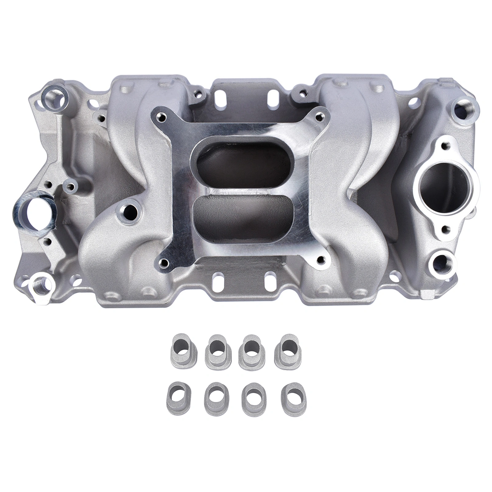Aluminum Dual Plane Air Gap Intake Manifold For Small Block Chevy 262-400 1955-1986