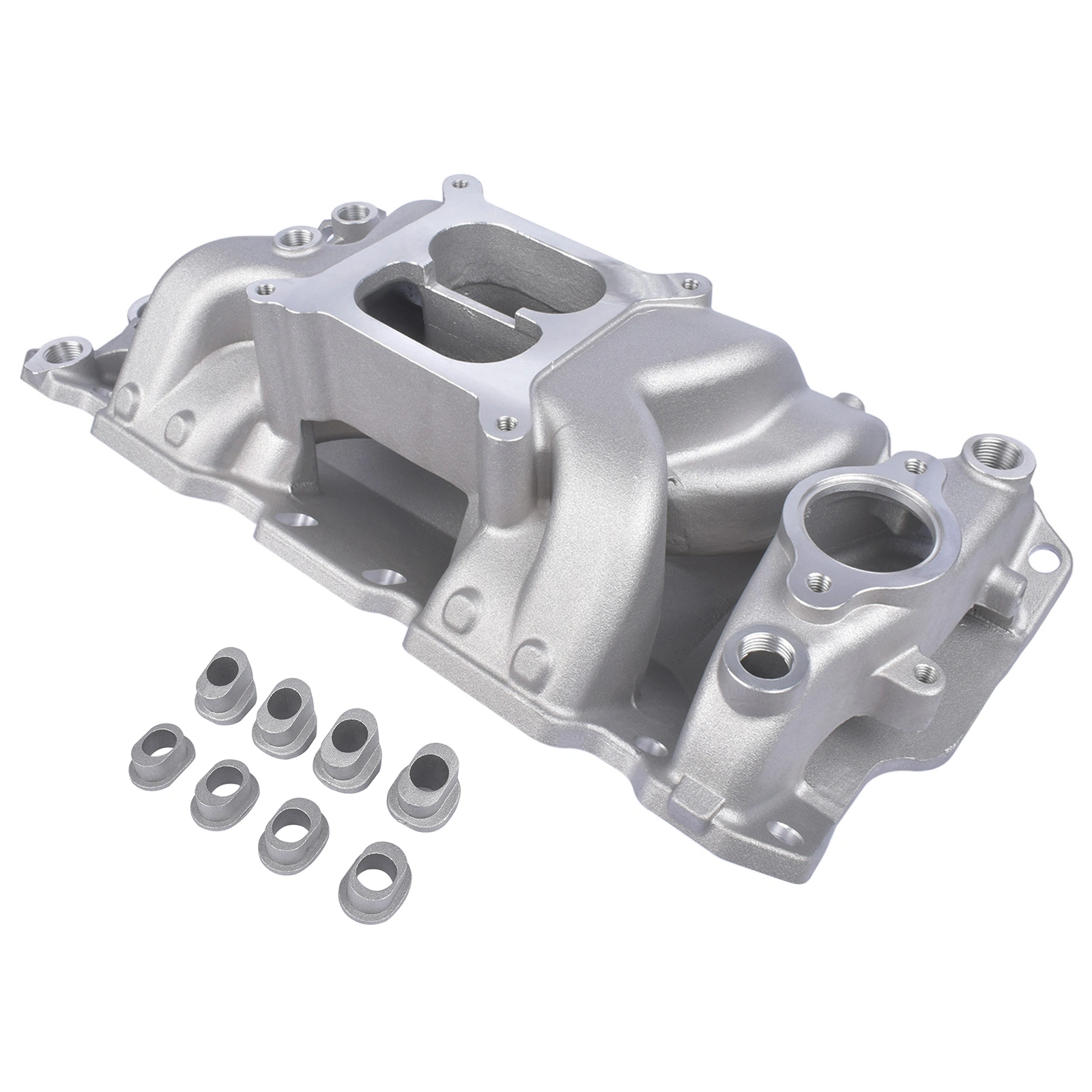 Aluminum Dual Plane Air Gap Intake Manifold For Small Block Chevy 262-400 1955-1986 view 4