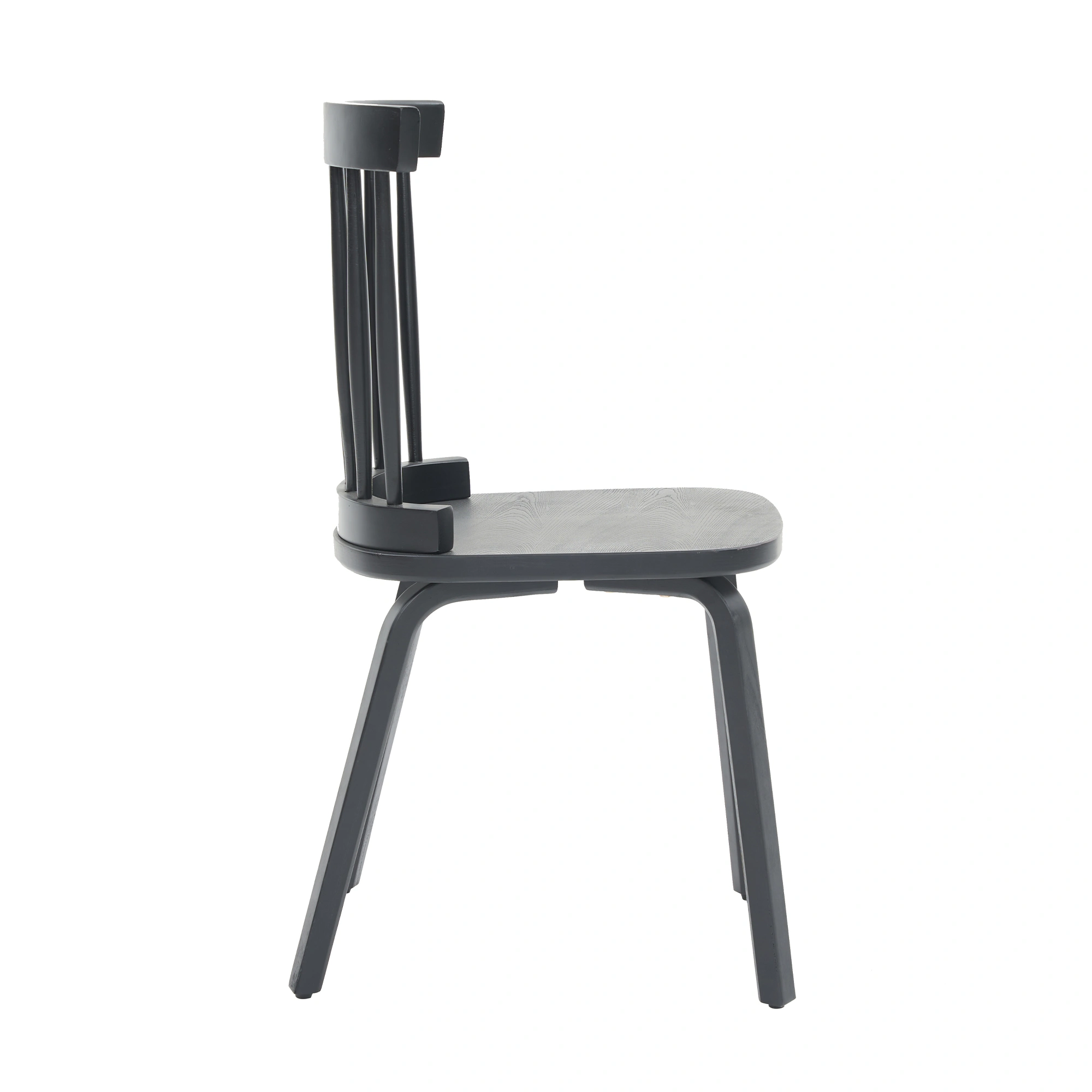 Windsor Dining Chairs Set of 4,Wood Farmhouse Spindle Back, Widen Seat, Mid-Century Modern French Country Style, for Living Room Restaurant, Black view 3
