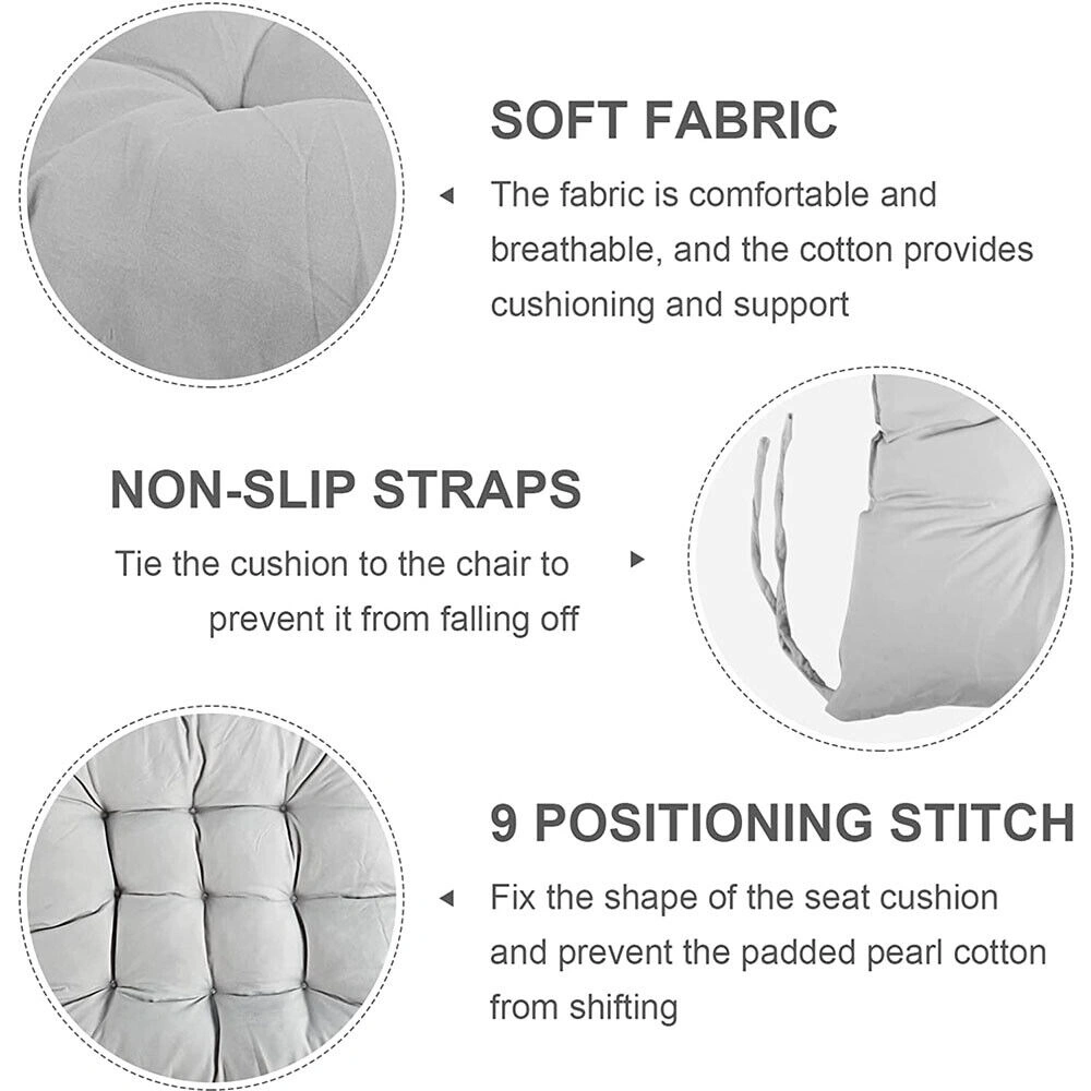 4 Pack Chair Seat Cushions Tie On, Plain Dining Kitchen Garden Seat Pads UK view 5