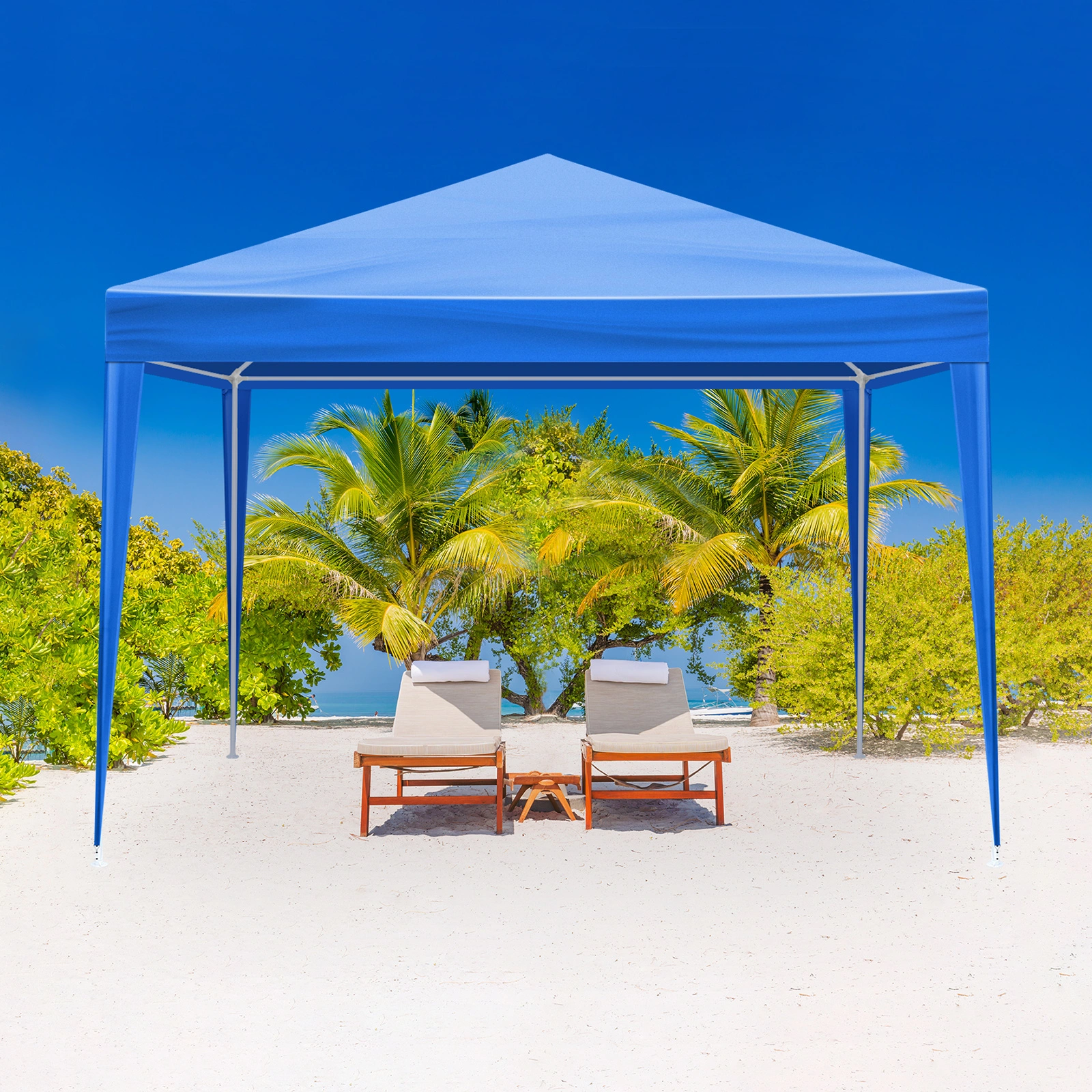 10'x10' Gazebo Waterproof Outdoor Canopy Patio Tent Party Tent for Wedding BBQ Cater, Blue view 11