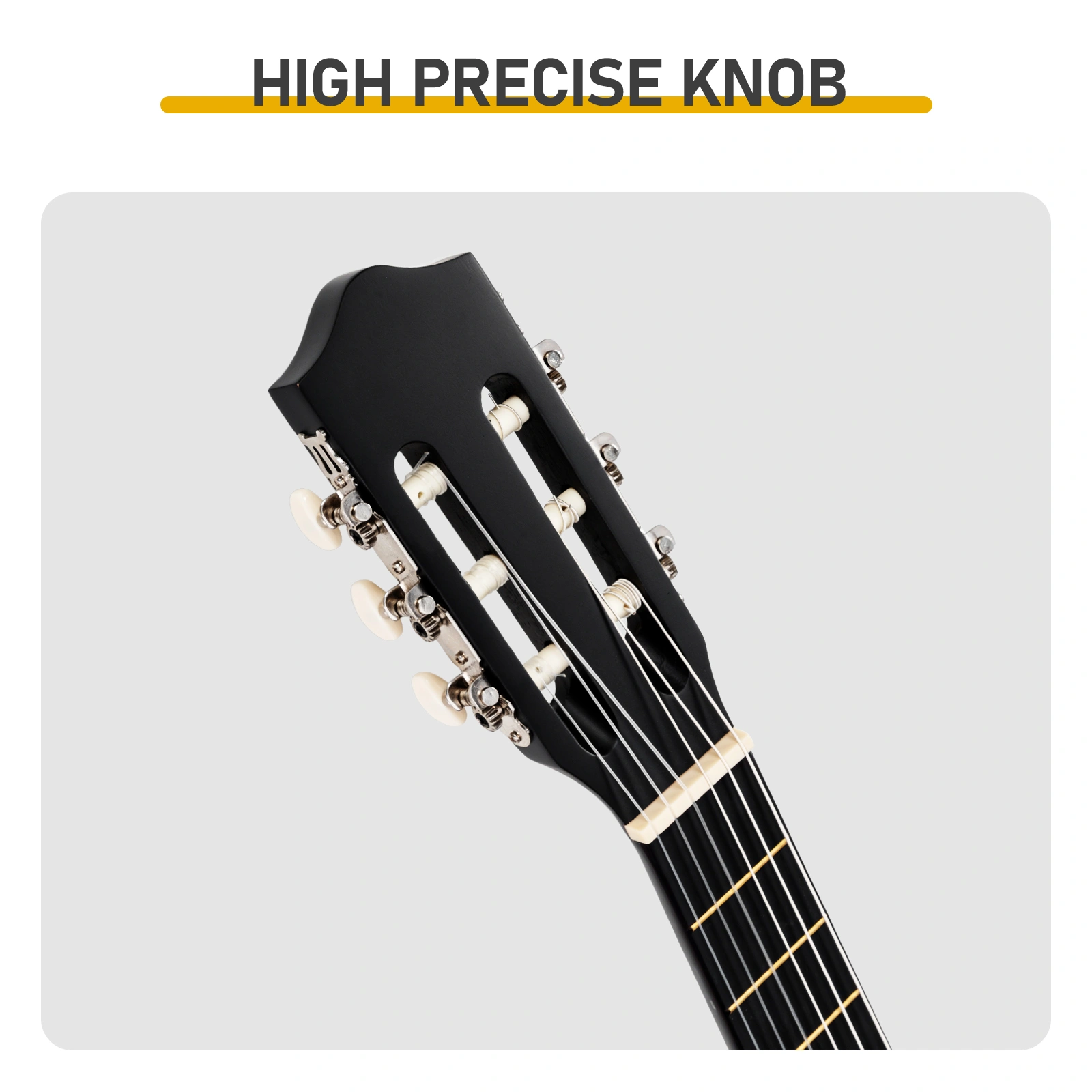 39 Inch Round Barrel Basswood Classical Guitar Folk Acoustic with Gig Bag Strings Picks Capo Tuner Strap Matte Black view 4