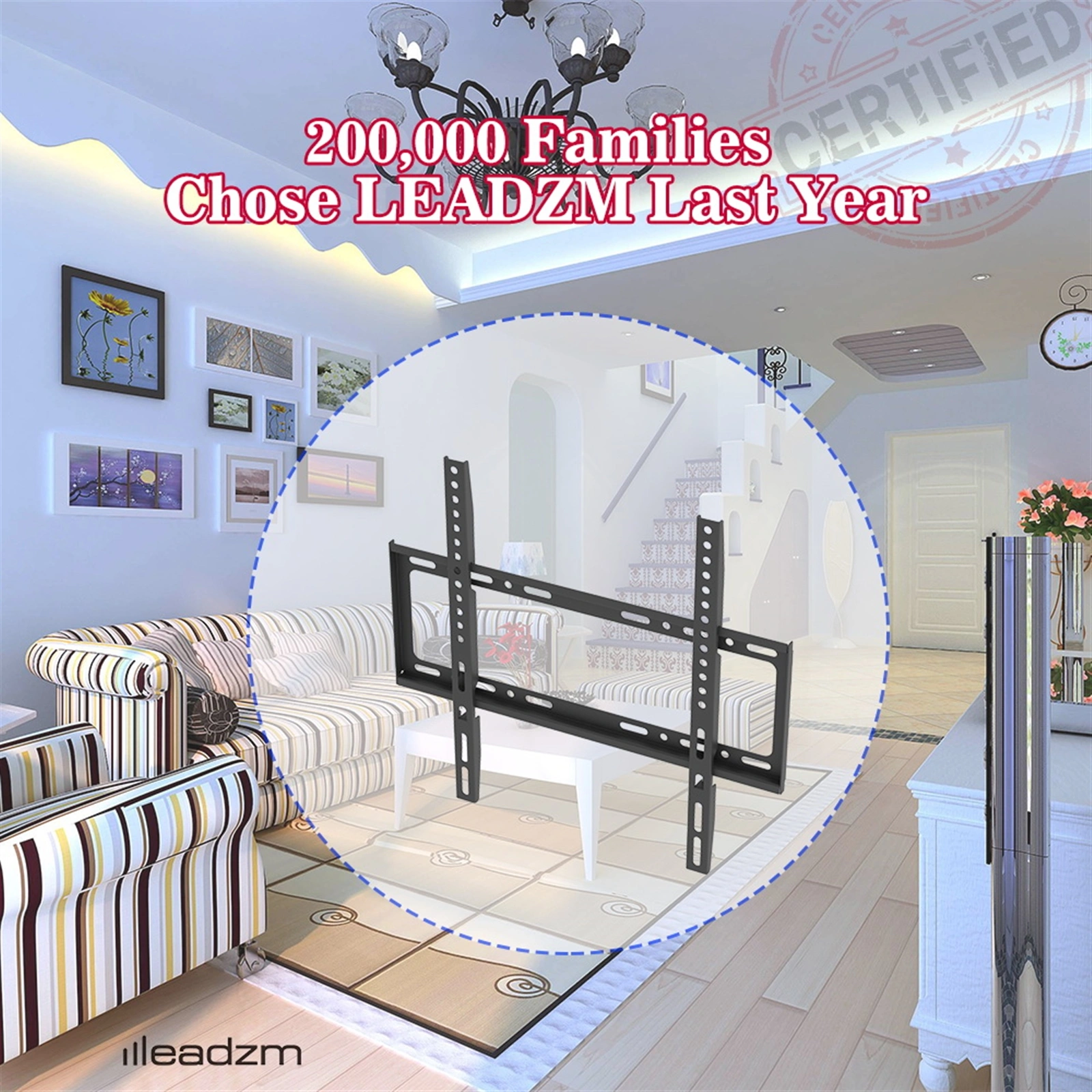 TMW4040 26-55" Wall Mount TV Bracket, Universal Mount with Spirit Bubble Level, Low Profile Tilting TV Wall Mount view 11