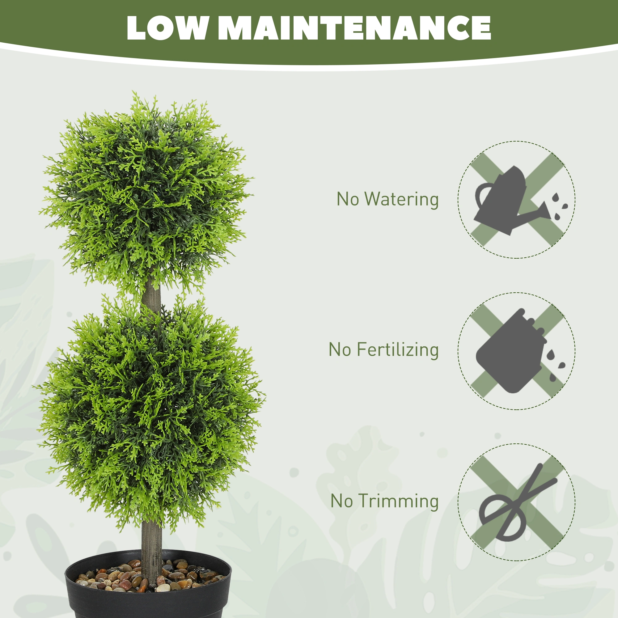 Modern Artificial Plant with Decorative Pot - 35in Faux Greenery Indoor Outdoor Home Garden décor view 3