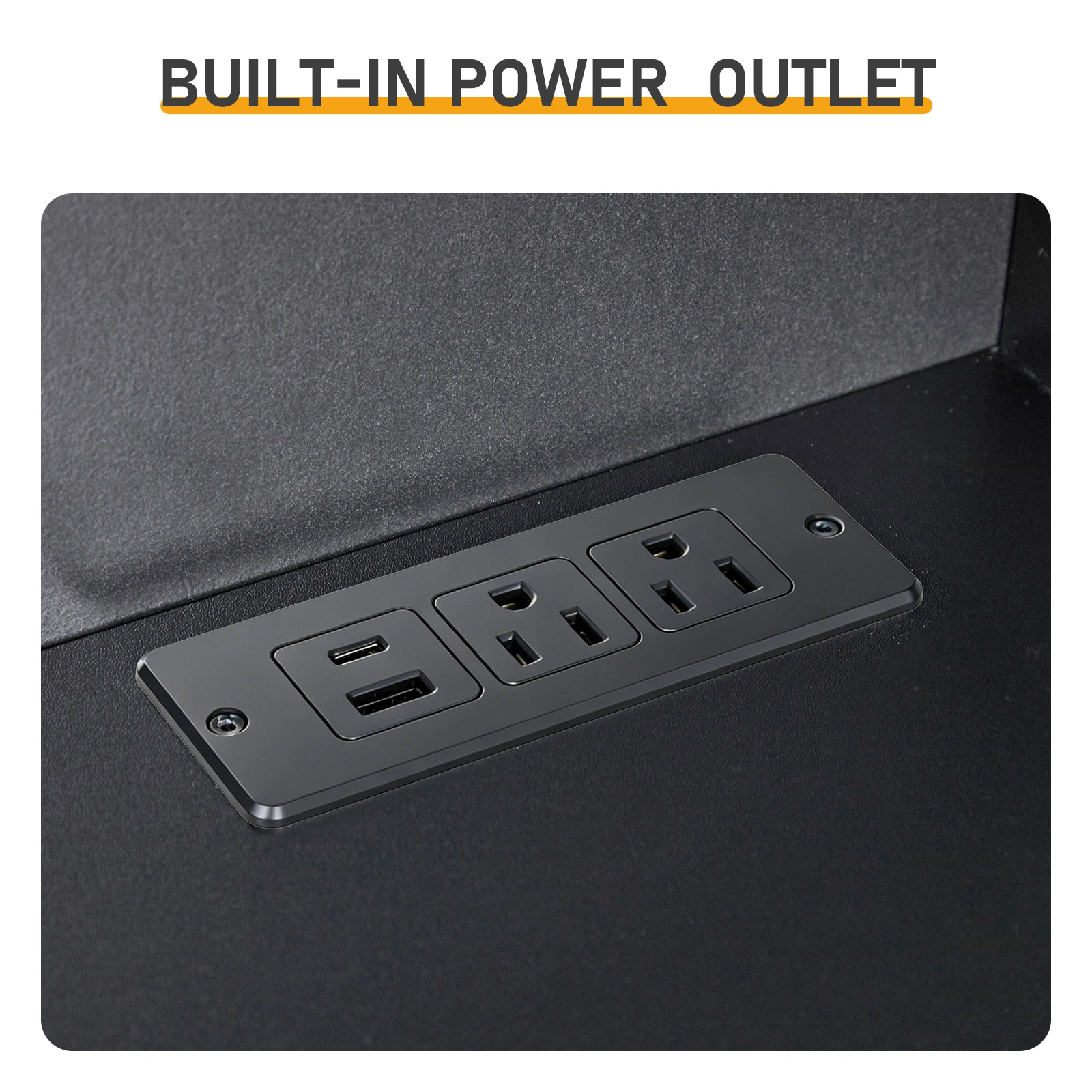 2 Drawers + 1 Shelf + 6-Shelf BedsideTable US Standard Power Supply (1 USB + 1 Type-C + 2 Triple-Prong) Storage Locker P2-12MM Particleboard Laminated Storage Cabinet 17.32*13.78*50in Black view 6
