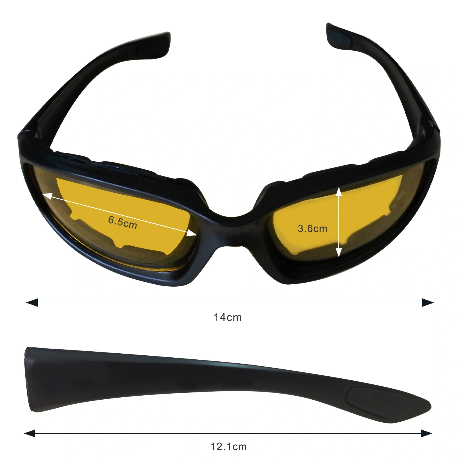 1 pairs Motorcycle Sports Biker Riding Glasses Wind Resistant Eye Protection Sports Goggles Cycling Glasses Sunglasses Yellow Color(US Logistics only For USPS.TK/TMEU only For self-pickup) view 3