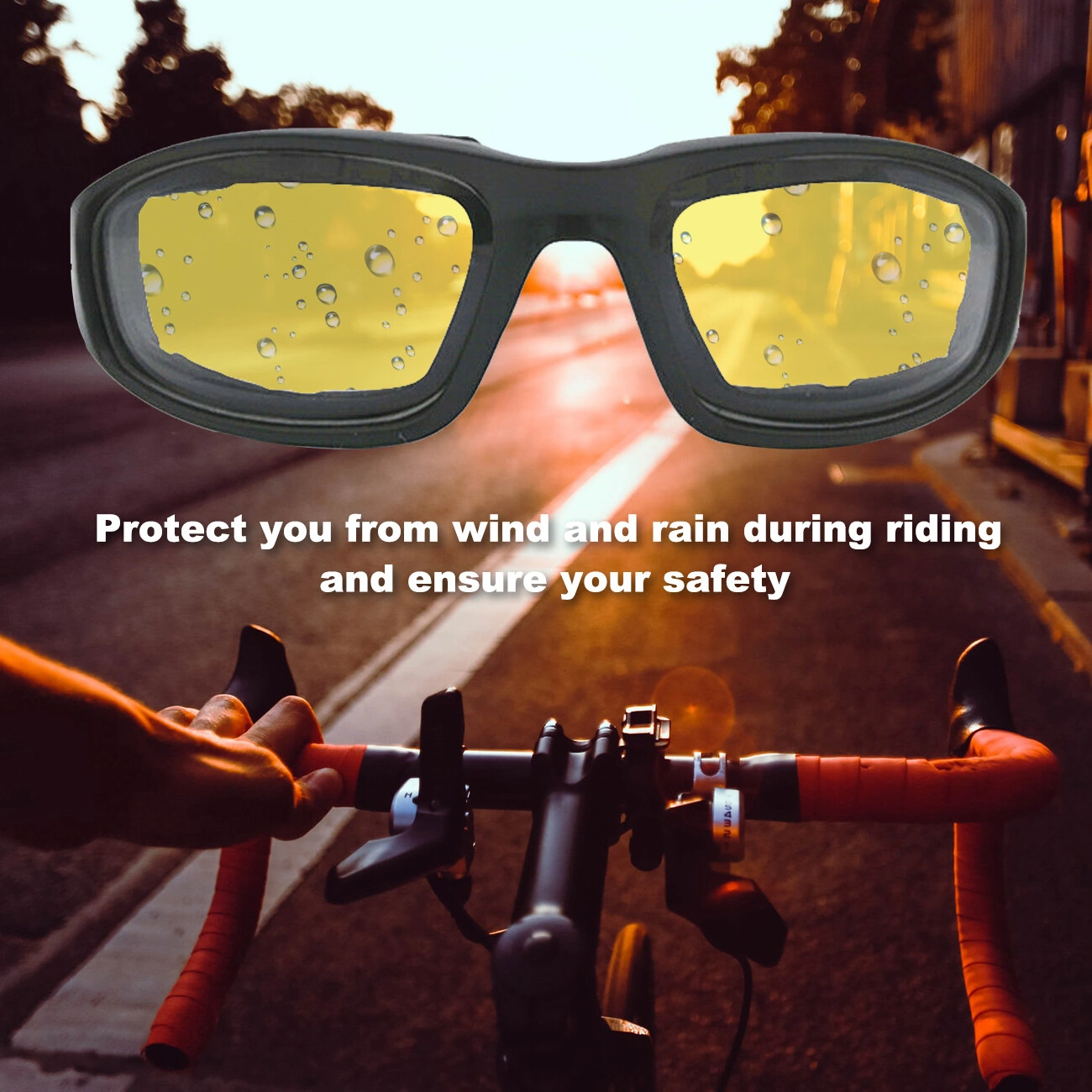 1 pairs Motorcycle Sports Biker Riding Glasses Wind Resistant Eye Protection Sports Goggles Cycling Glasses Sunglasses Yellow Color(US Logistics only For USPS.TK/TMEU only For self-pickup) view 6