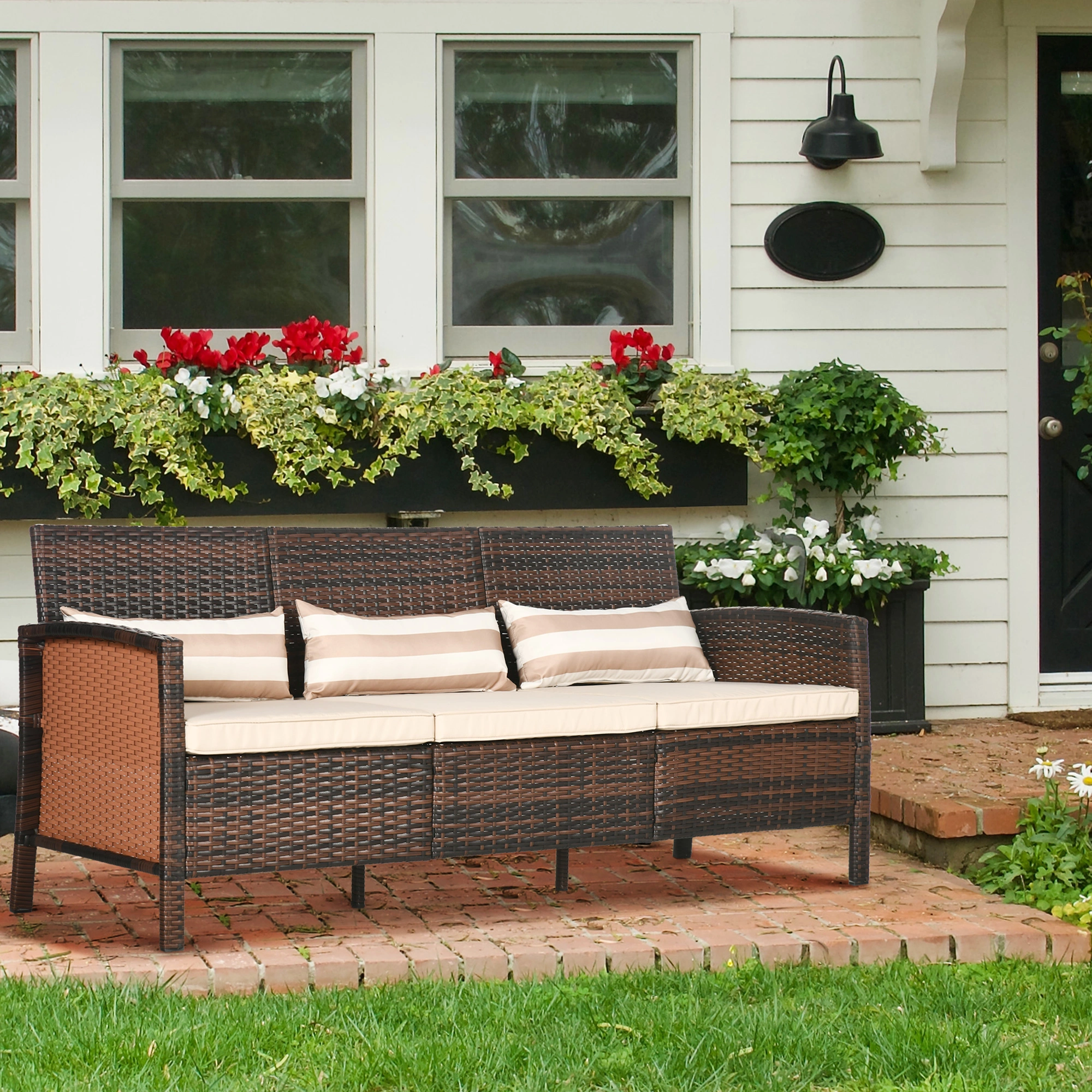 Compact Patio Furniture Bistro Set 2-Seater Outdoor Table and Chairs Space-Saving Garden Decor