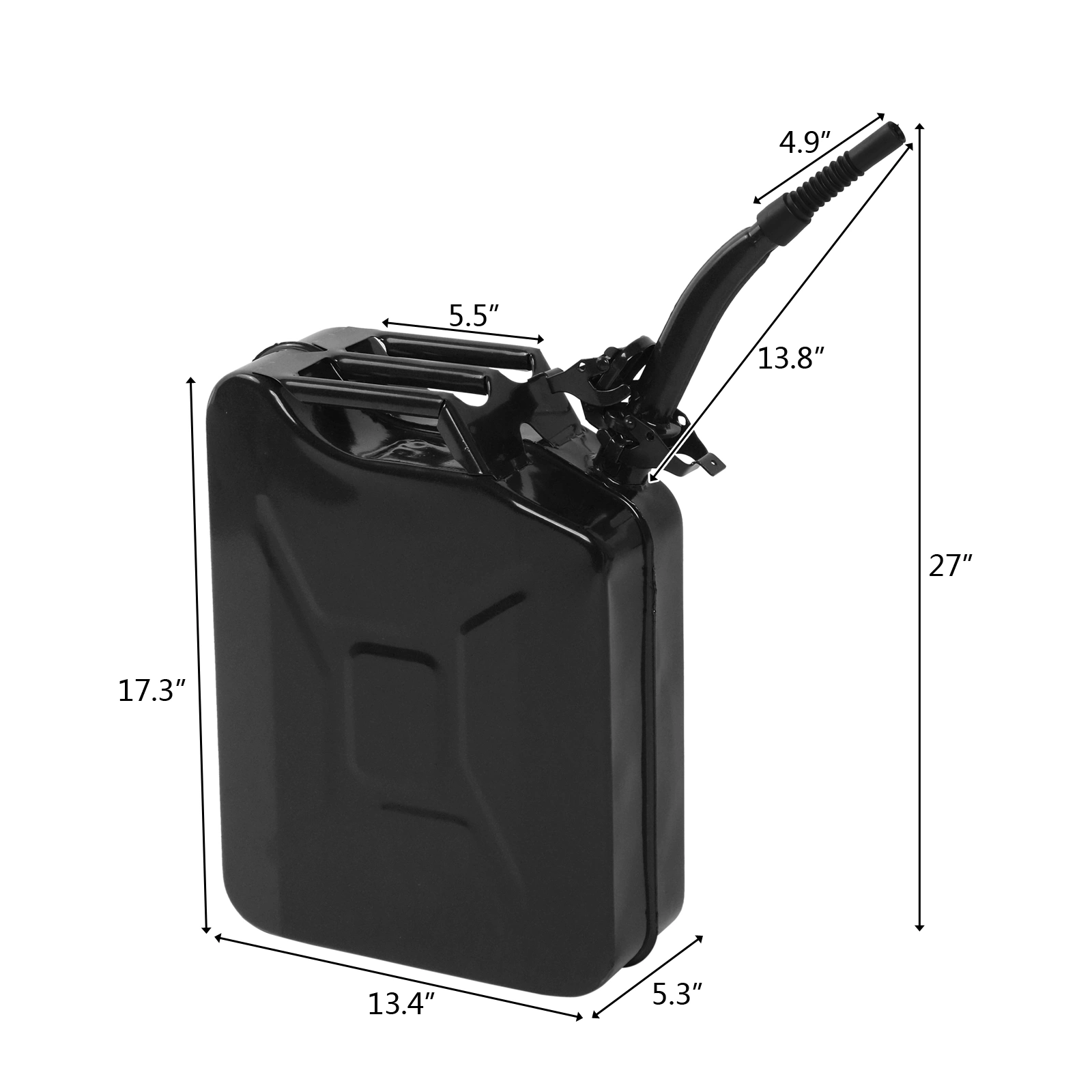 20L Steel Oil Drum, 0.6mm Thick Black Iron Pipe Barrel, 1-Pack, Heavy Duty Industrial Storage Container, Black view 4
