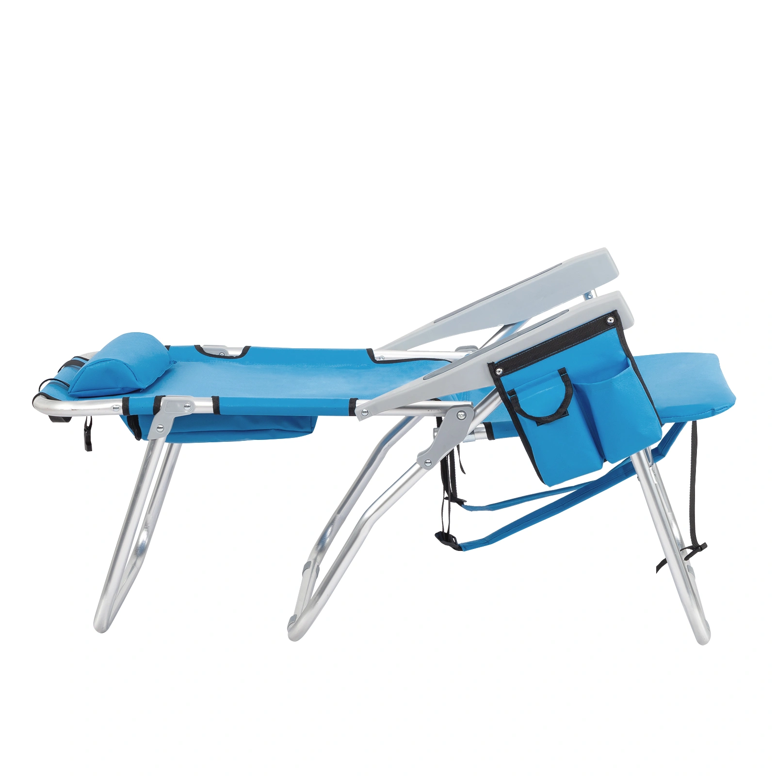 63*70*99cm Heightened Oxford Cloth Silver White Aluminum Tube Bearing 100kg Beach Chair Blue view 15