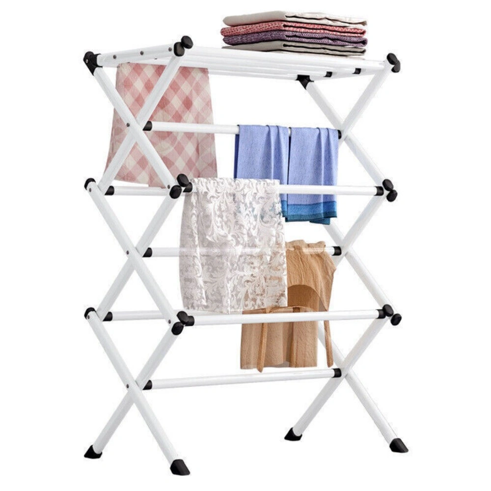 3 Tier Metal Clothes Airer Dryer, Foldable Laundry Horse Drying Rack for Indoor Outdoor Patio view 4