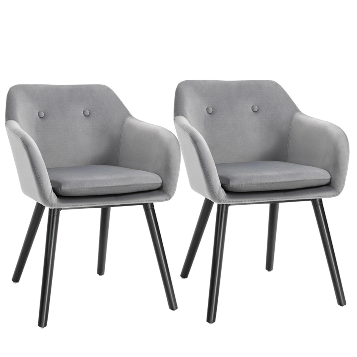 24 Inch Bar Stools Set of 2, Modern Swivel Counter Height Stools with Footrest, PU Upholstered Dining Chair, Metal Frame Barstools, Home Kitchen Office Restaurant, Grey/Black/White