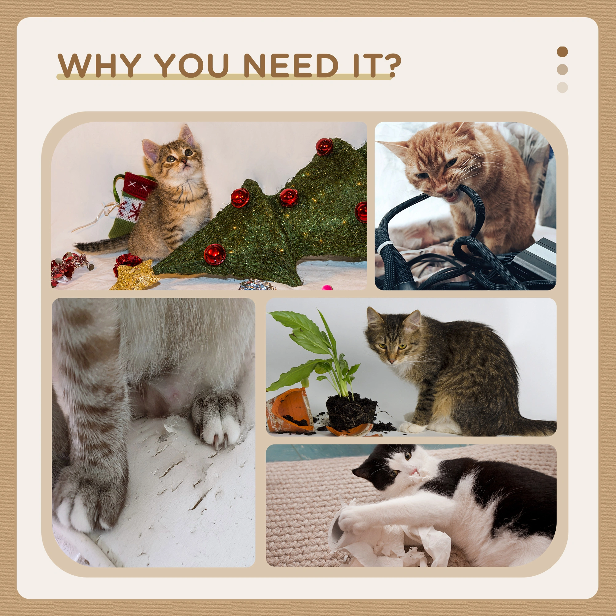 90in Tall Cat Tree Condo with Multiple Scratching Posts, Soft Plush Bed, Hanging Baskets, Perches, and Posing Platform for Cats view 2