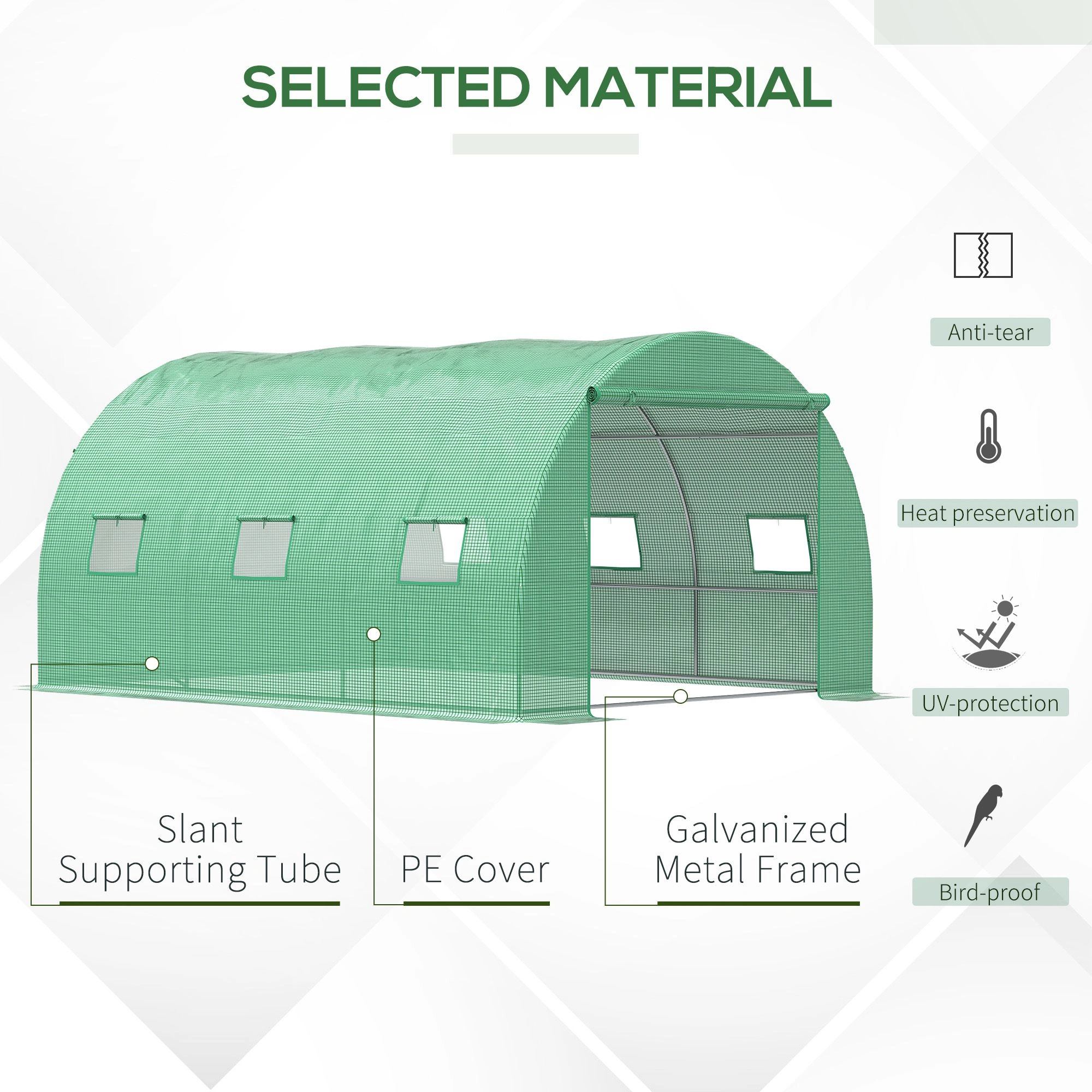Mini Walk-in Greenhouse, Portable 4-Tier Hobby Greenhouse with Zipper Door, UV-Resistant PE Cover for Vegetables, Herbs & Flowers view 2