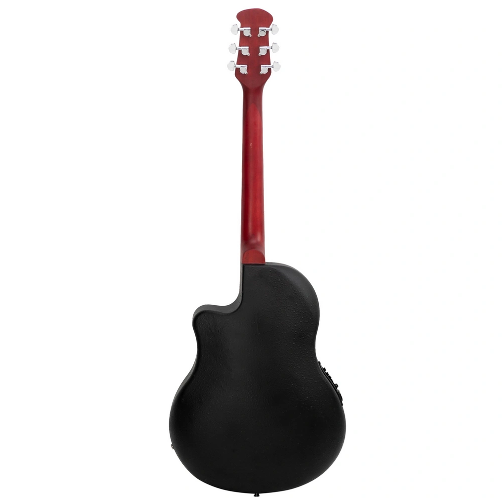 41 inch Full-Size Cutaway Acoustic-Electric Guitar Grape Voice Hole Spruce Top Round Back Sunset Red view 19