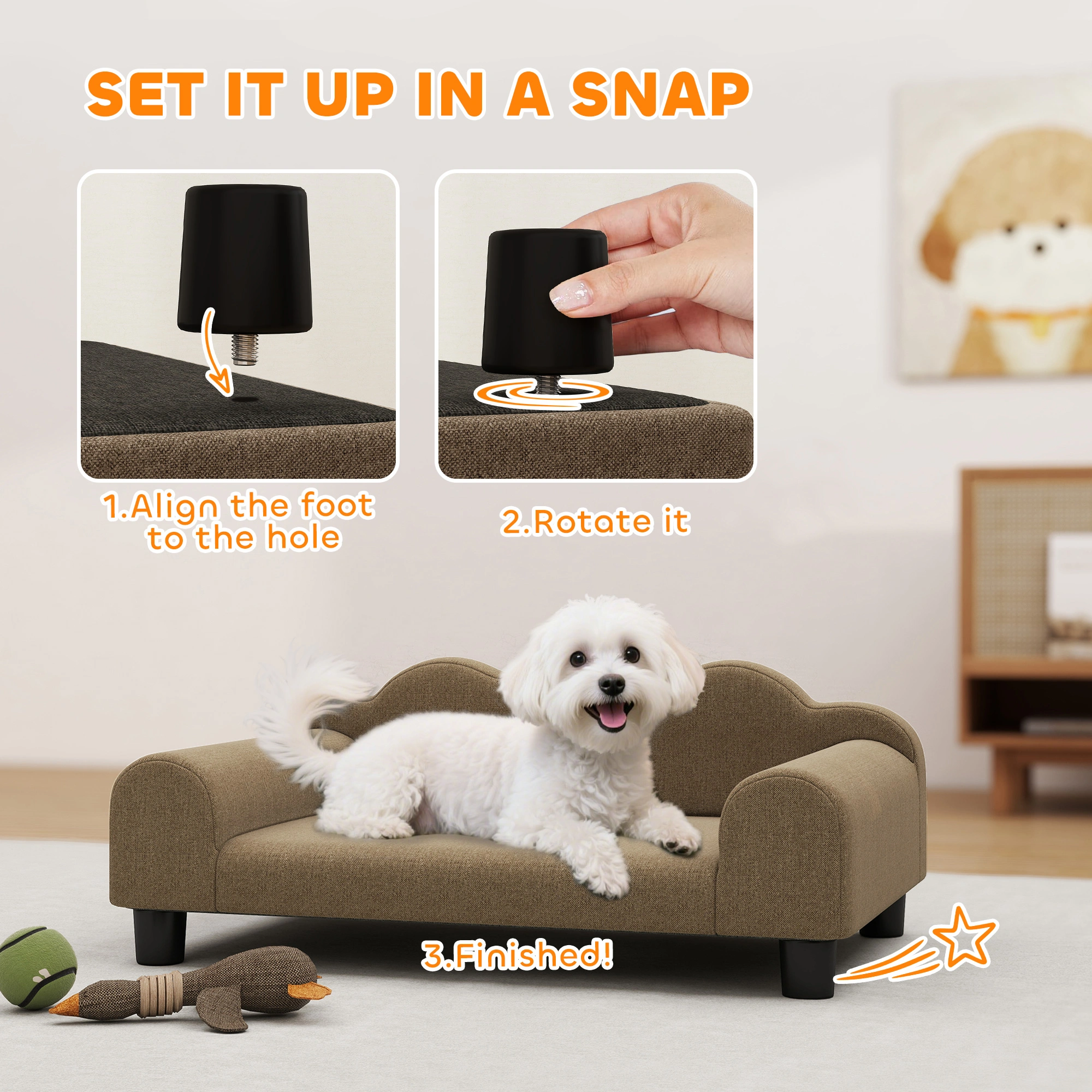 Luxury Orthopedic Dog Bed & Pet Sofa, Removable Washable Cover, Soft Memory Foam Cushion for Medium Large Dogs, Indoor Outdoor Use view 2