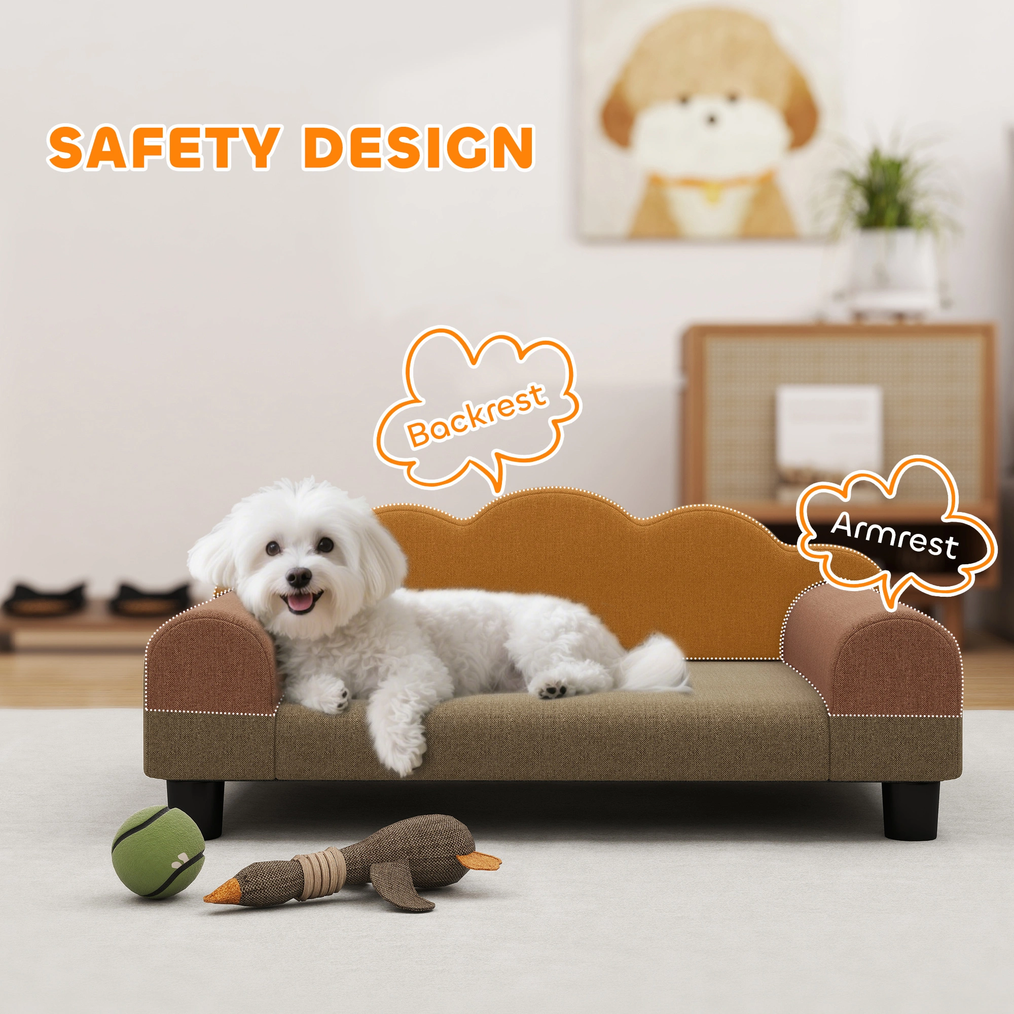Luxury Orthopedic Dog Bed & Pet Sofa, Removable Washable Cover, Soft Memory Foam Cushion for Medium Large Dogs, Indoor Outdoor Use view 4