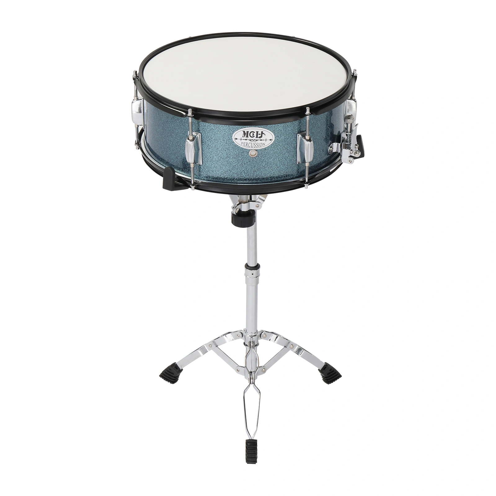 Full Size Adult Drum Set 5-Piece Black with Bass Drum, two Tom Drum, Snare Drum, Floor Tom, 16" Ride Cymbal, 14" Hi-hat Cymbals, Stool, Drum Pedal, Sticks view 15