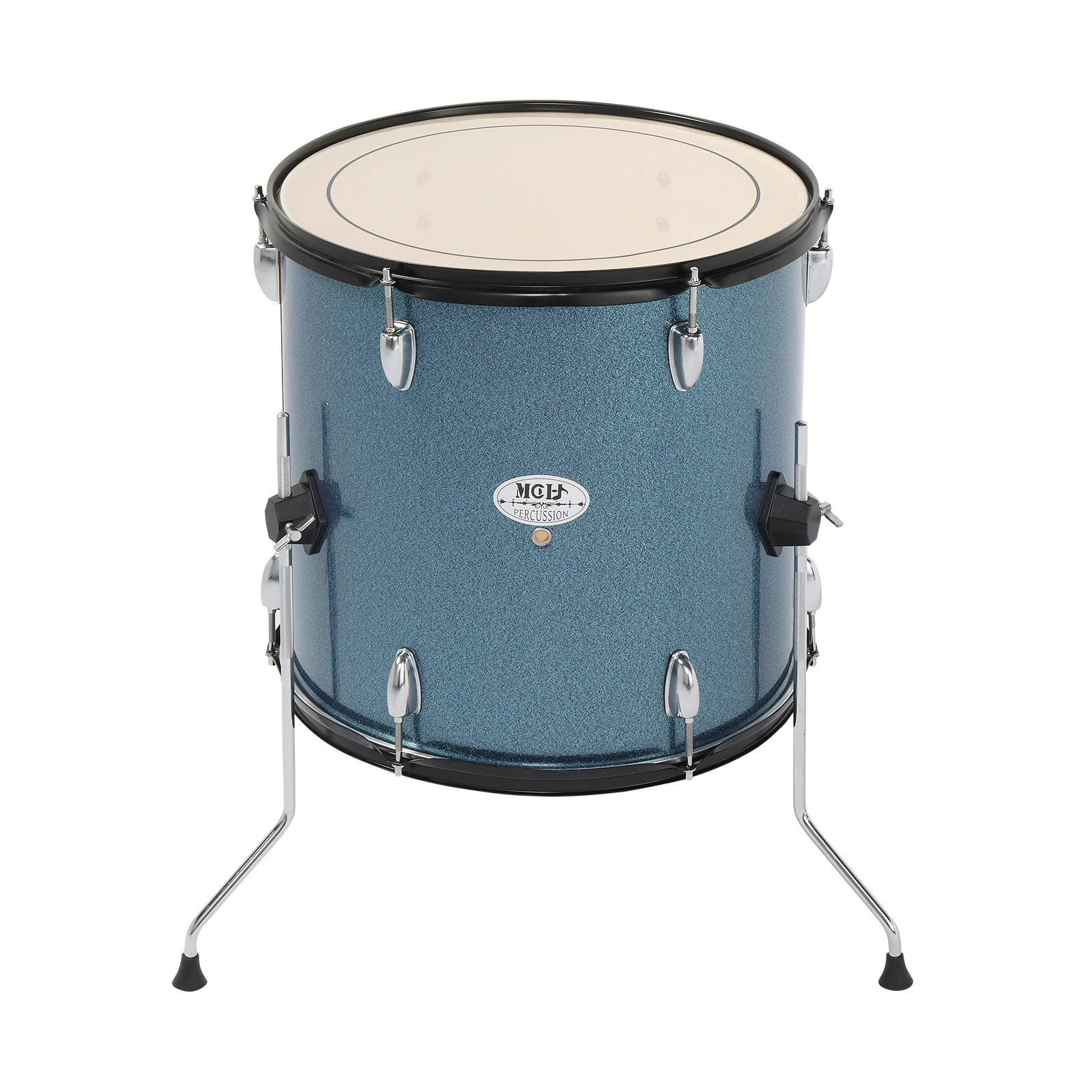 Full Size Adult Drum Set 5-Piece Black with Bass Drum, two Tom Drum, Snare Drum, Floor Tom, 16" Ride Cymbal, 14" Hi-hat Cymbals, Stool, Drum Pedal, Sticks view 16