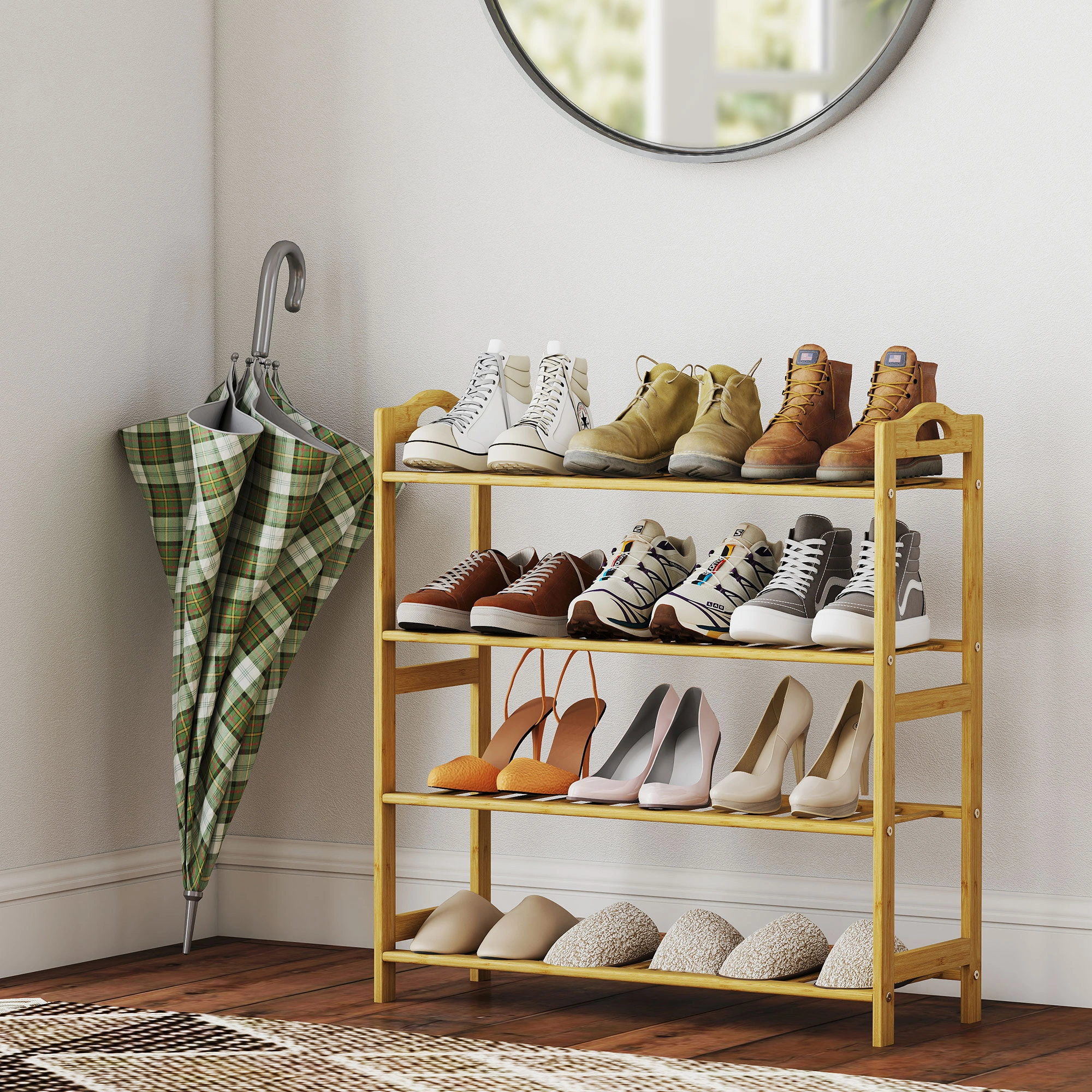 Shoe Storage Cabinet with Doors - Multi-Tier Shoe Rack Organizer, Entryway Shoes Storage Solution