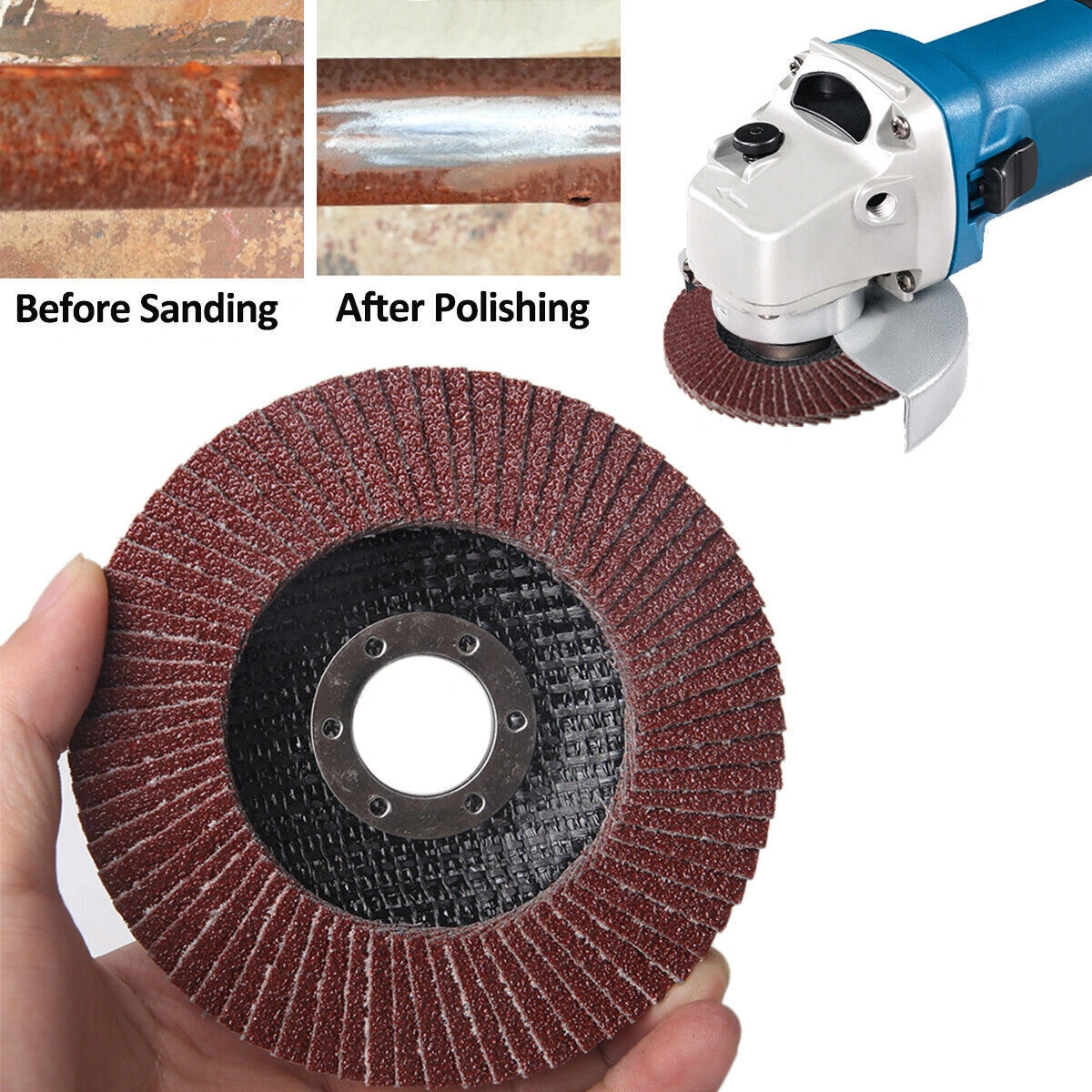 15PCS Flap Discs 115mm 60 Grit Sanding Grinding Wheels Angle Grinder Disks UK