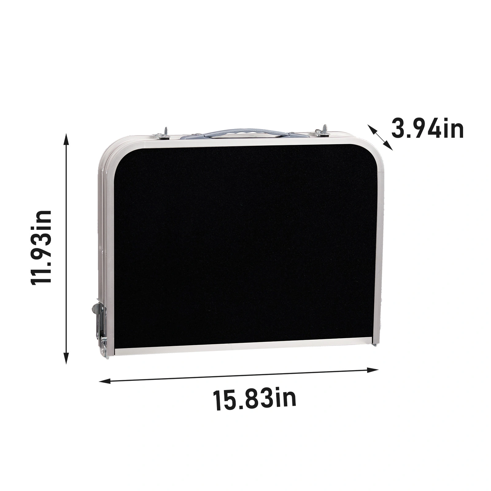 Outdoor Folding Camping Table, 3ft Portable Pinic Table with 3 Adjustable Height, Small Aluminum Foldable Lightweight Patio Side Table with Carry Handle for Outdoor Indoor Hiking Camp BBQ Beach, Black view 6