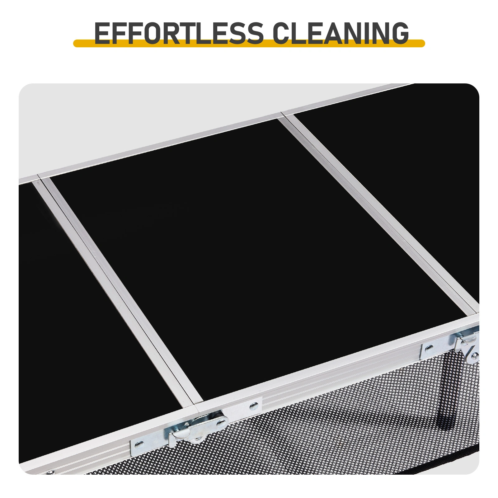 Outdoor Folding Camping Table, 3ft Portable Pinic Table with 3 Adjustable Height, Small Aluminum Foldable Lightweight Patio Side Table with Carry Handle for Outdoor Indoor Hiking Camp BBQ Beach, Black view 8