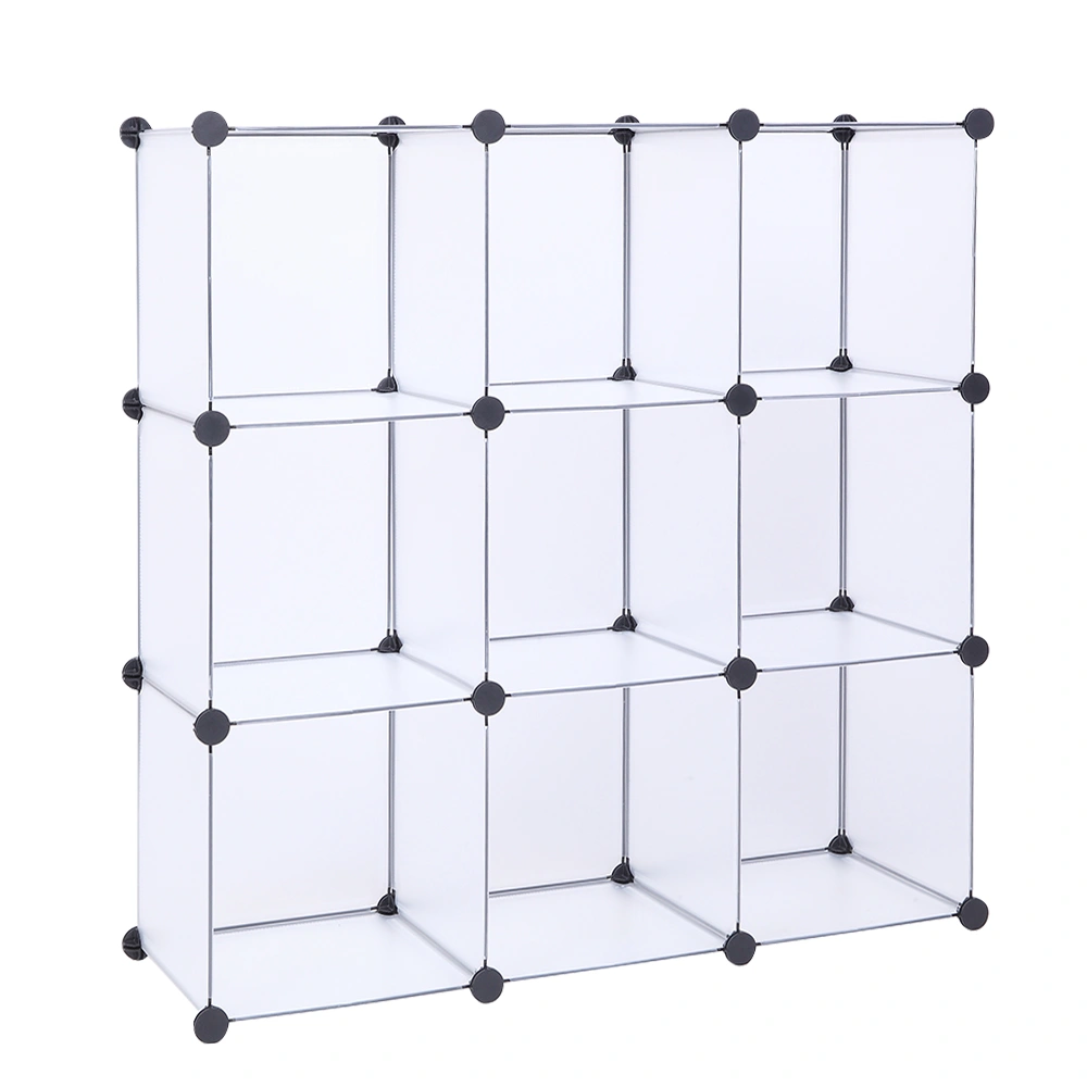 9-Cube Storage Organizer Closet Shelf DIY Cubes Cabinet System, White Modular Room Divider & Bookcase view 3