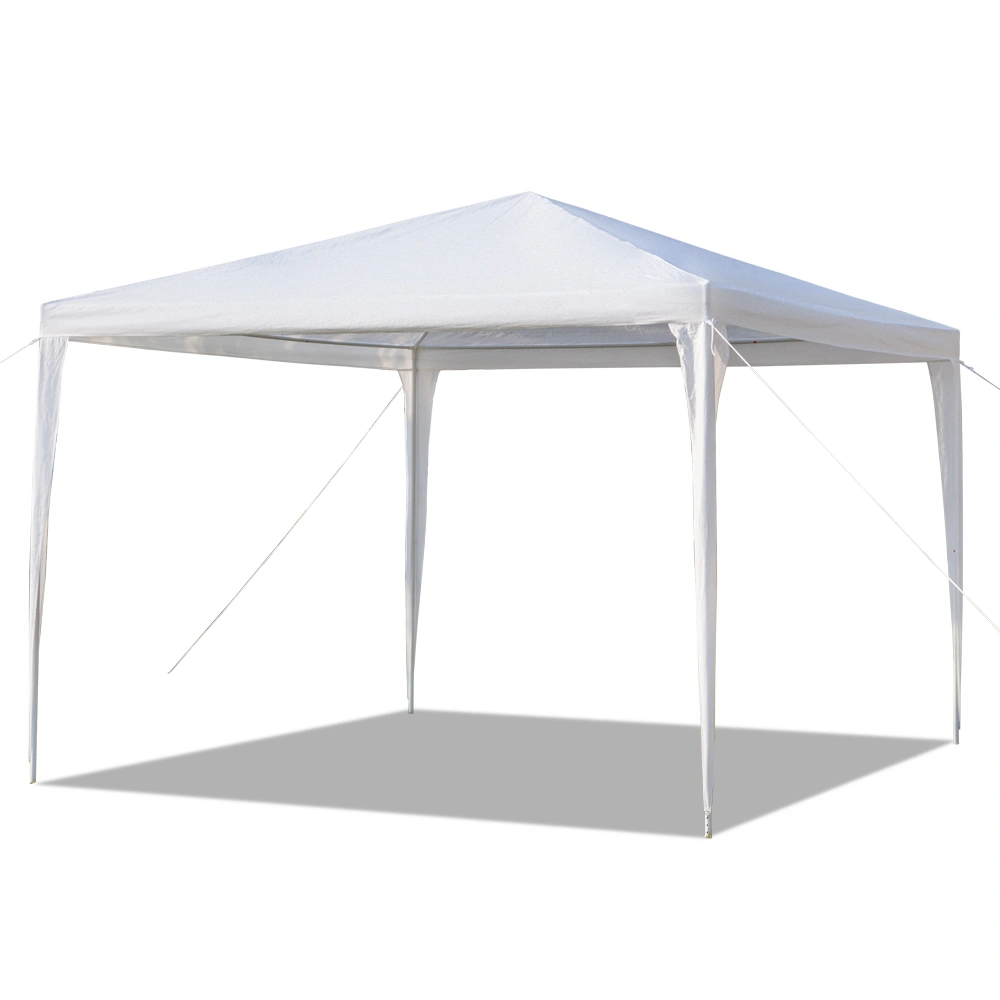 3x3m Waterproof Party Tent Canopy with Spiral Steel Frame Tubes, White view 2