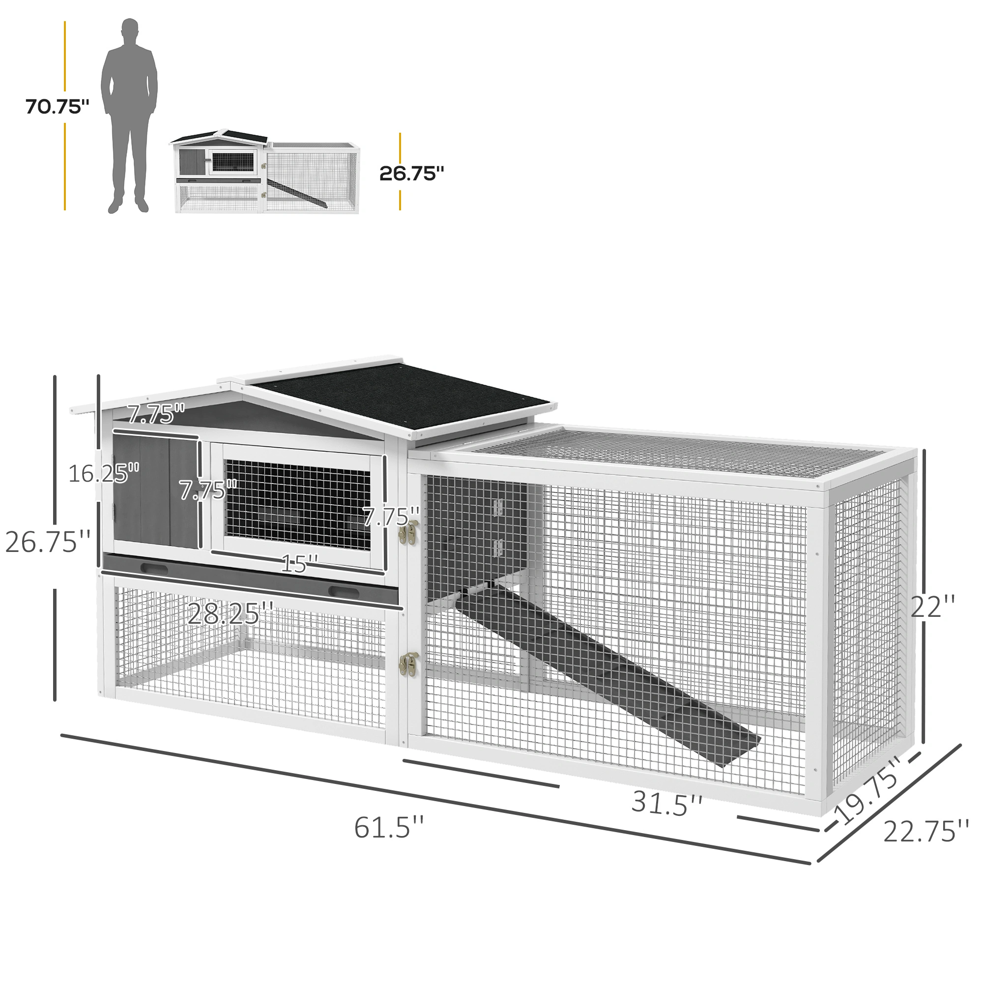 Modern Small Animal Playpen Cage with Door, Pet Exercise Pen for Rabbits, Hamsters, Guinea Pigs view 2
